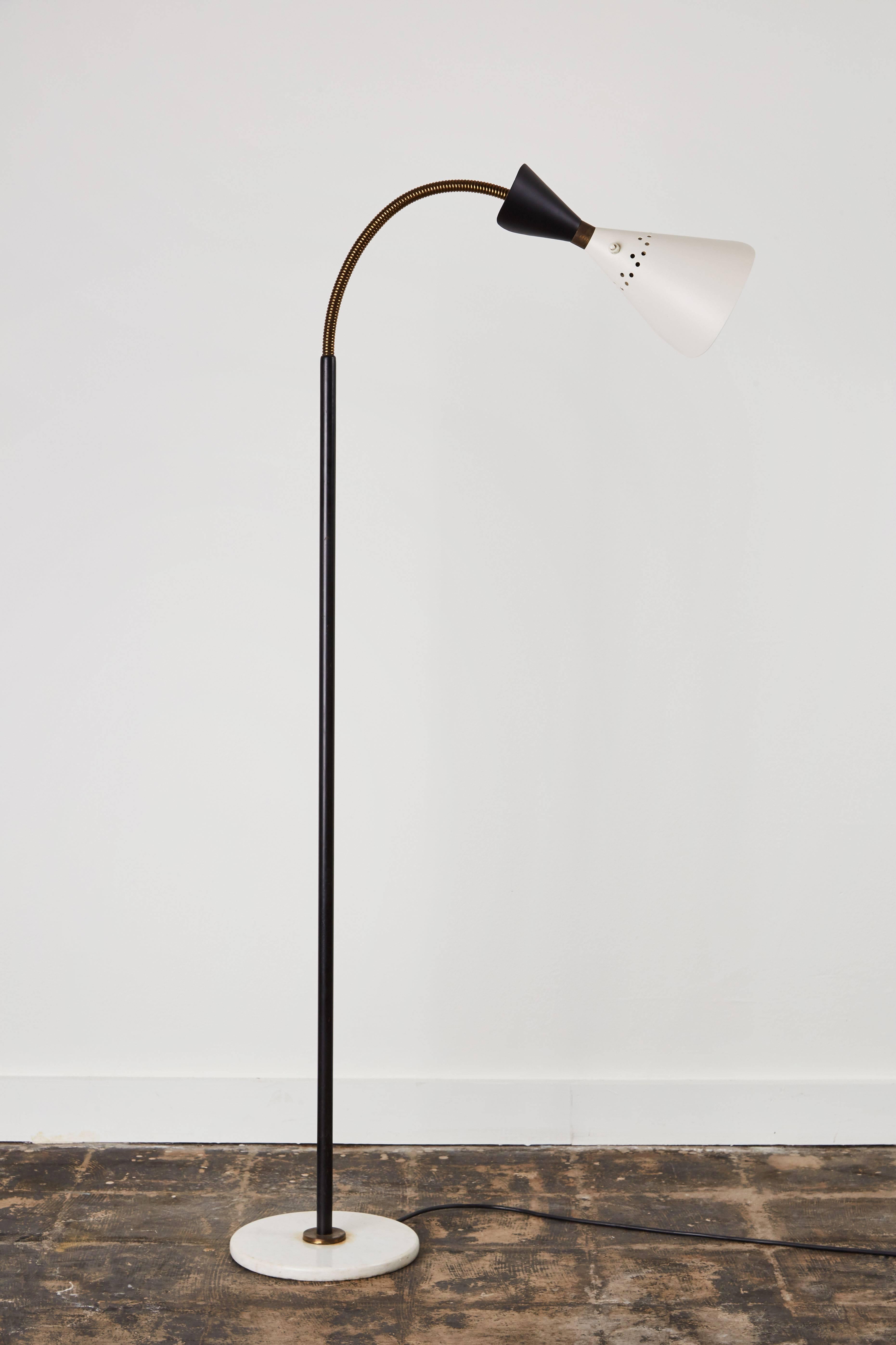 Painted Italian Floor Lamp with Articulating Shade