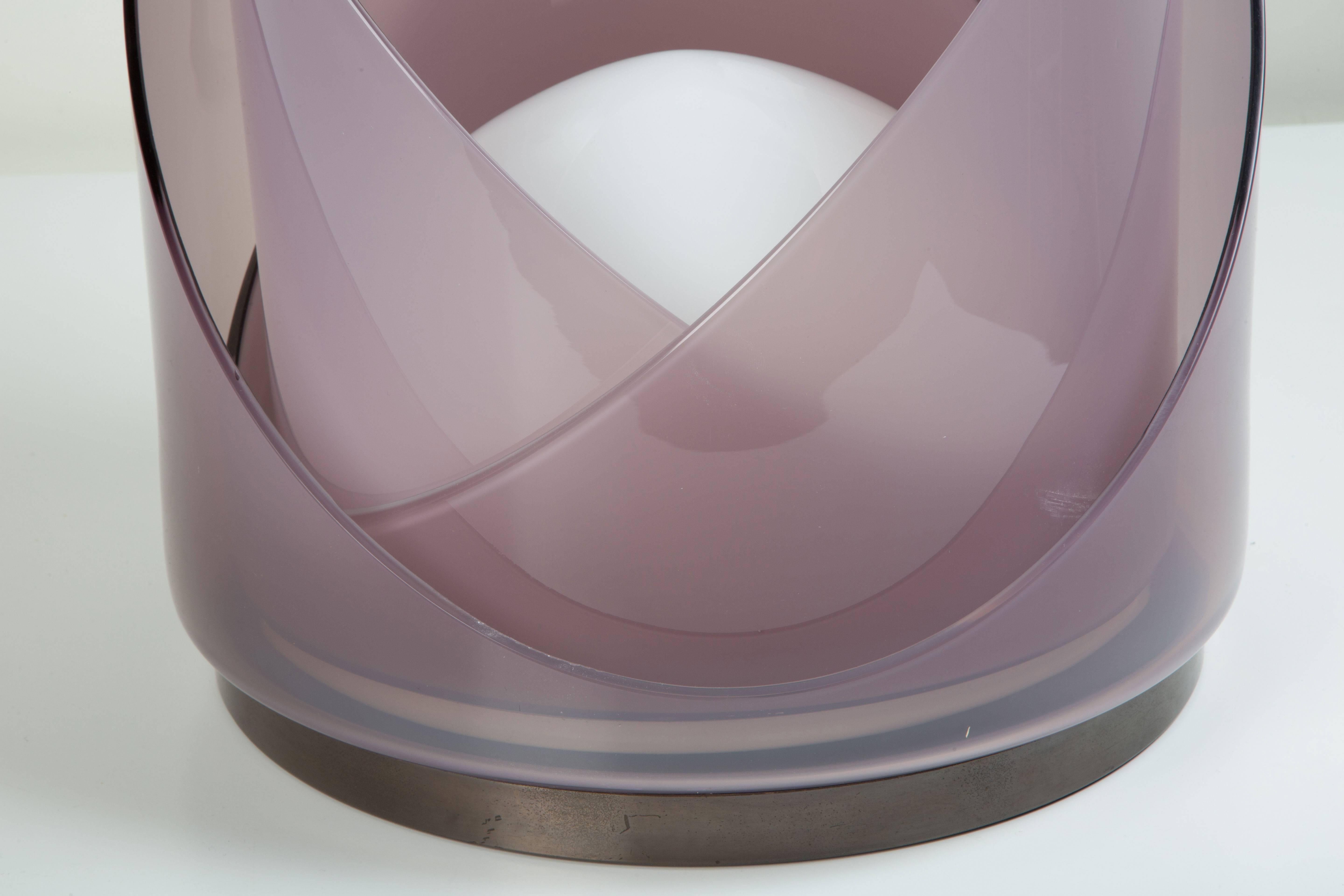 Metal Model  LT300 Glass Table Lamp by Carlo Nason for Mazzega