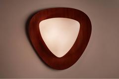 Single Glass and Teak Sconces by Goffredo Reggiani
