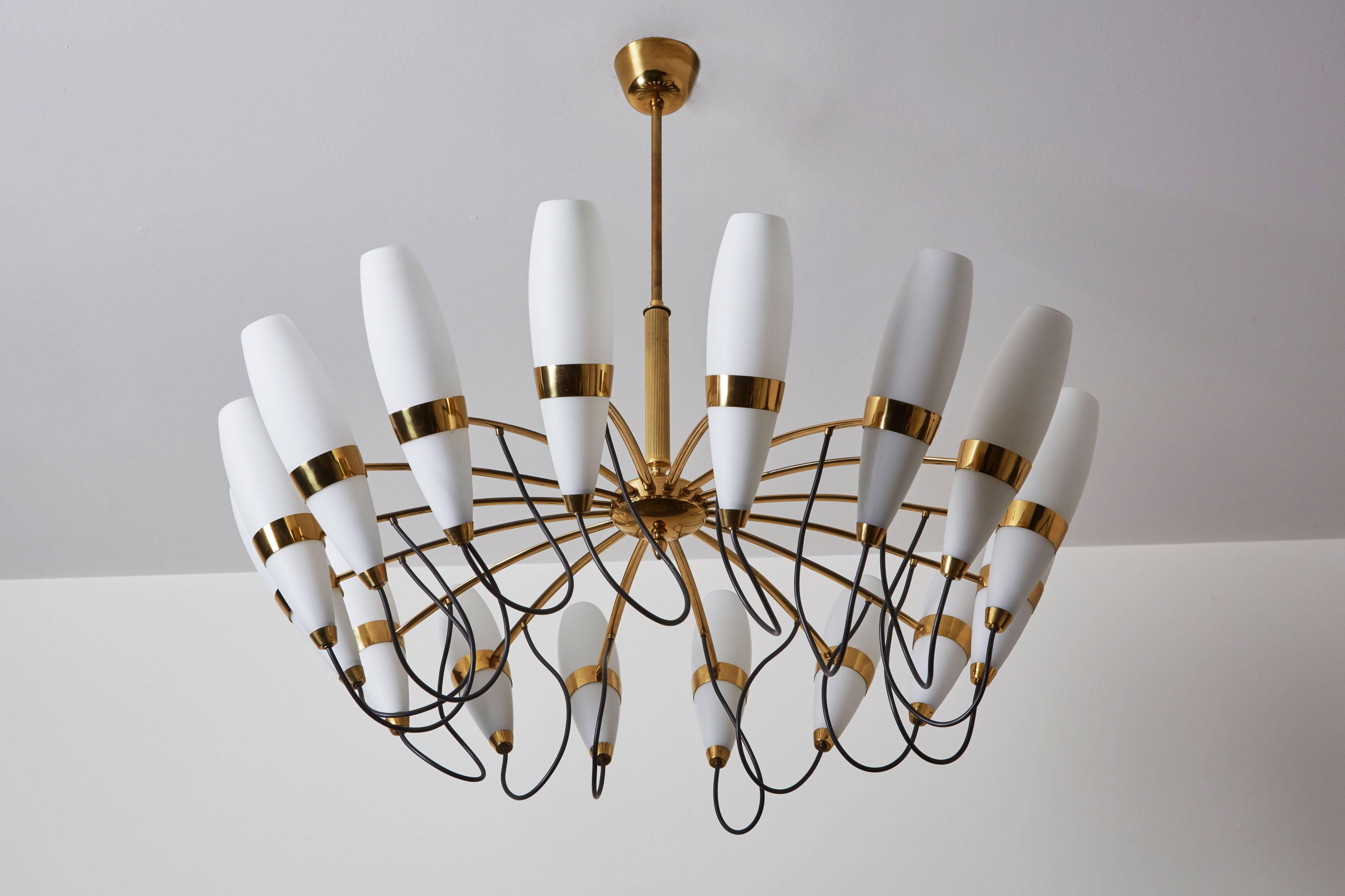 Sixteen Shade Chandelier by Stilnovo In Good Condition In Los Angeles, CA