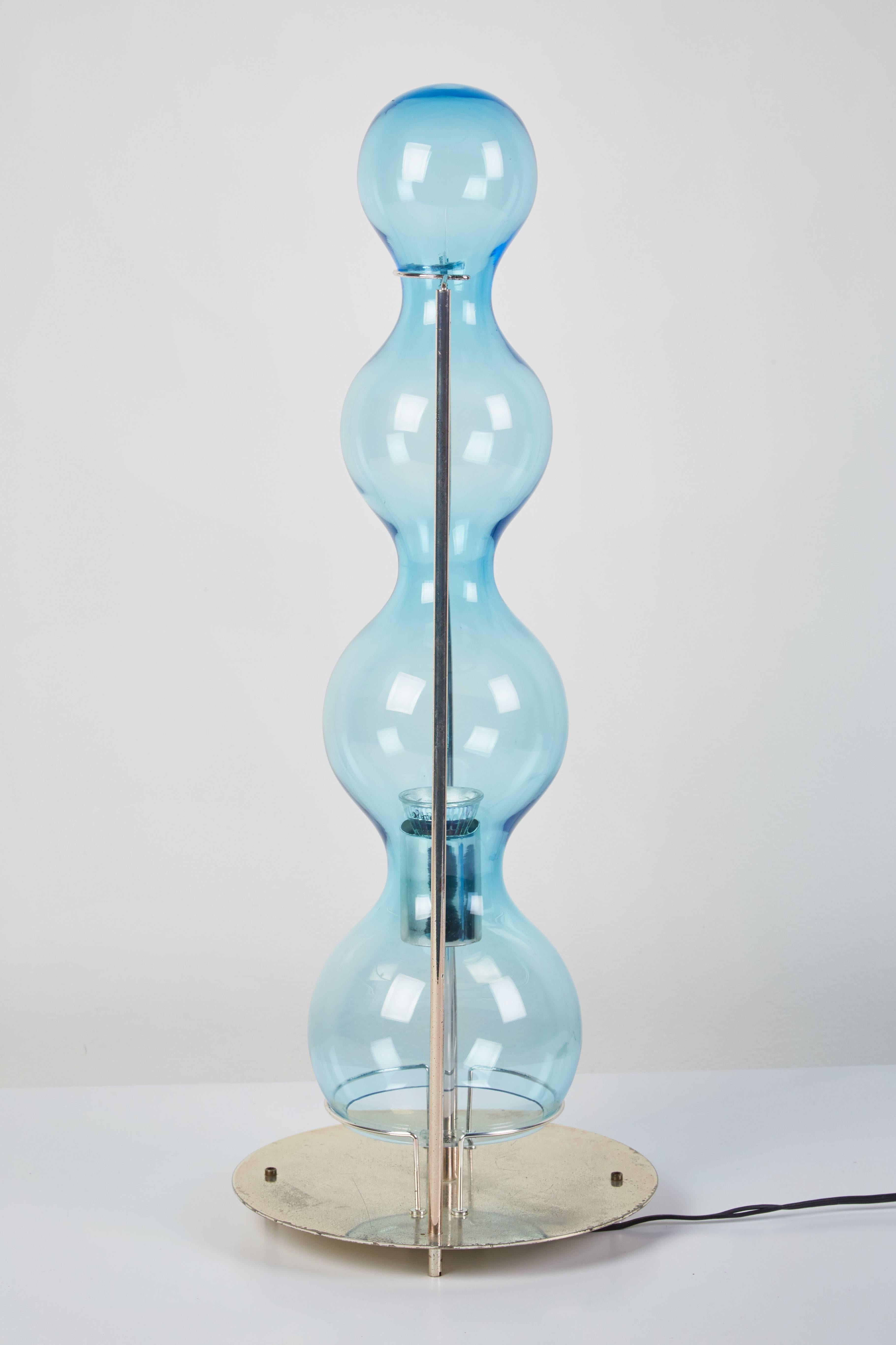 Rare Blown Glass Table Lamp by Jeannot Cerutti for VeArt In Good Condition In Los Angeles, CA