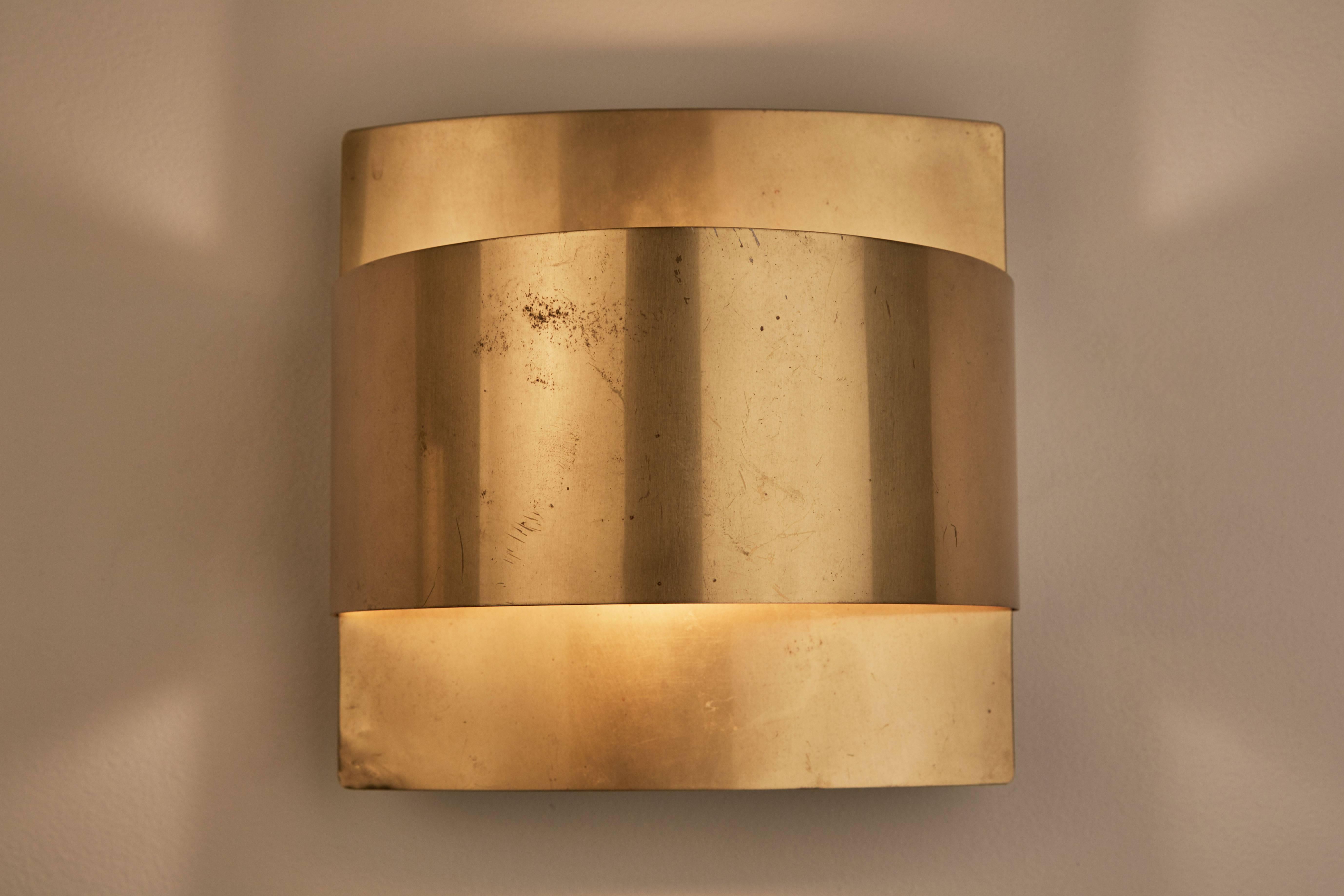 Mid-Century Modern Pair of Brass Sconces by Falkenbergs Belysning