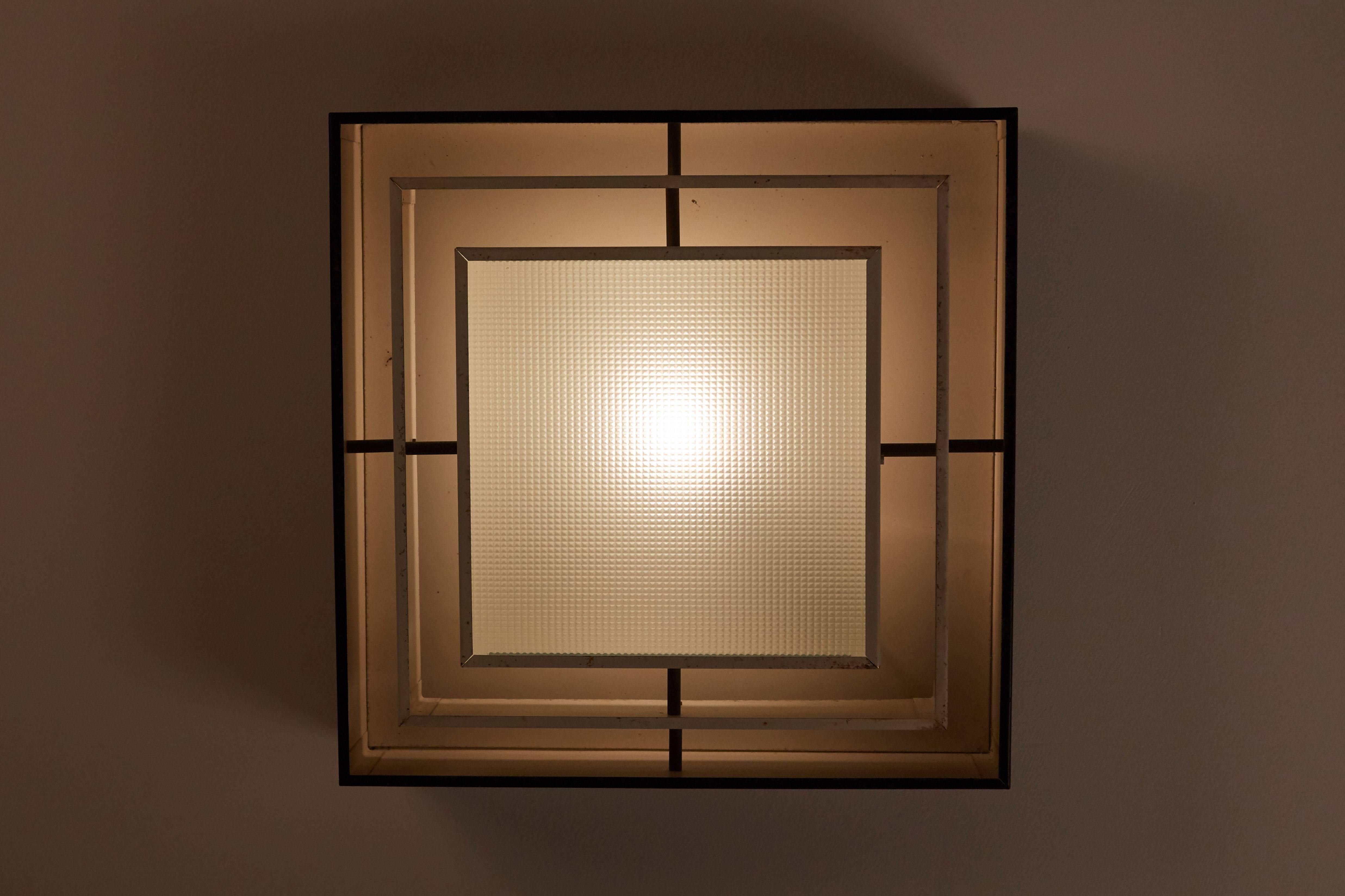 Mid-Century Modern Three-Tiered Flush Mount Ceiling Light by Stilnovo