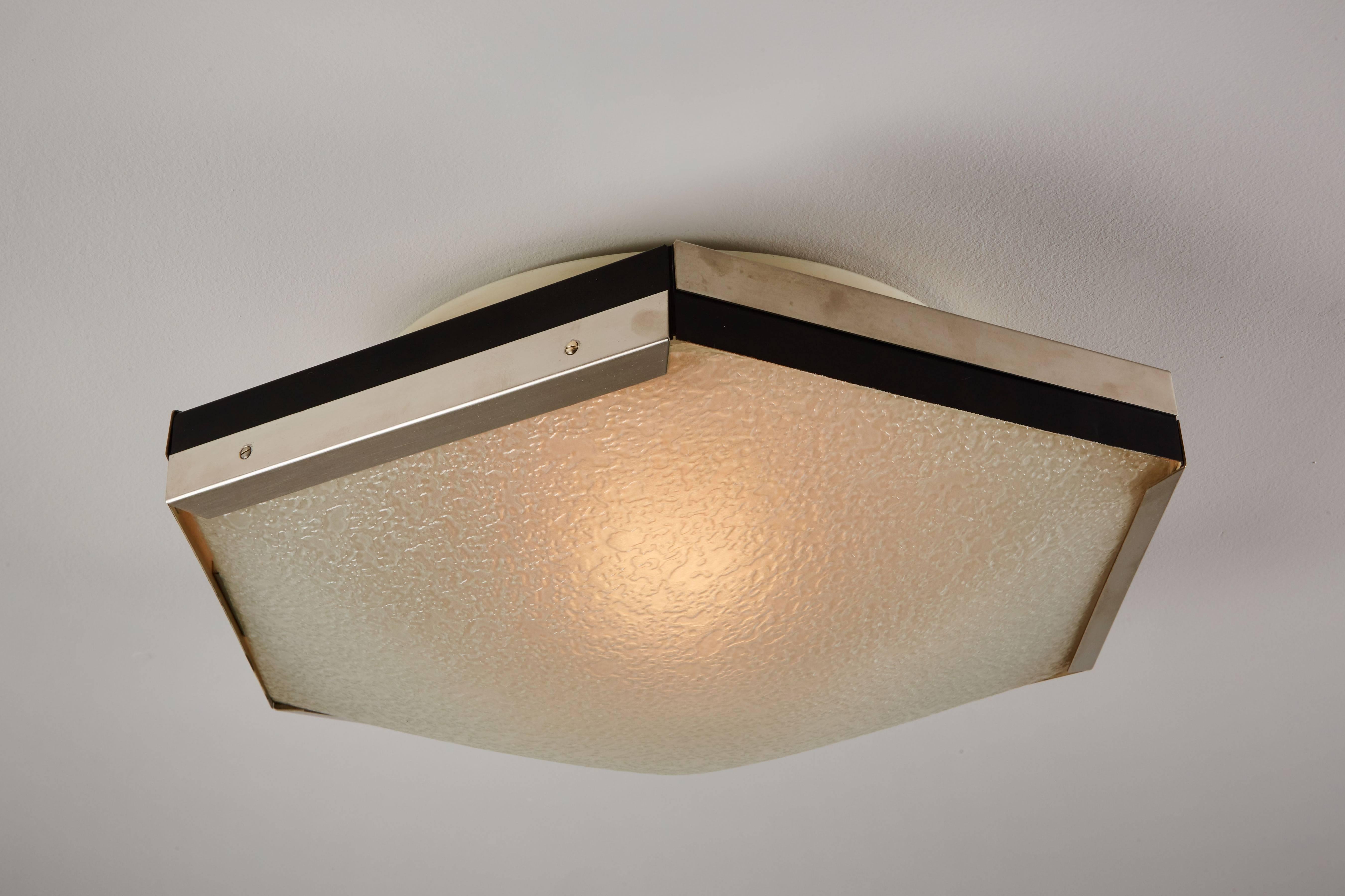 Two Hexagonal Flushmount Ceiling Lights by Stilnovo In Excellent Condition In Los Angeles, CA