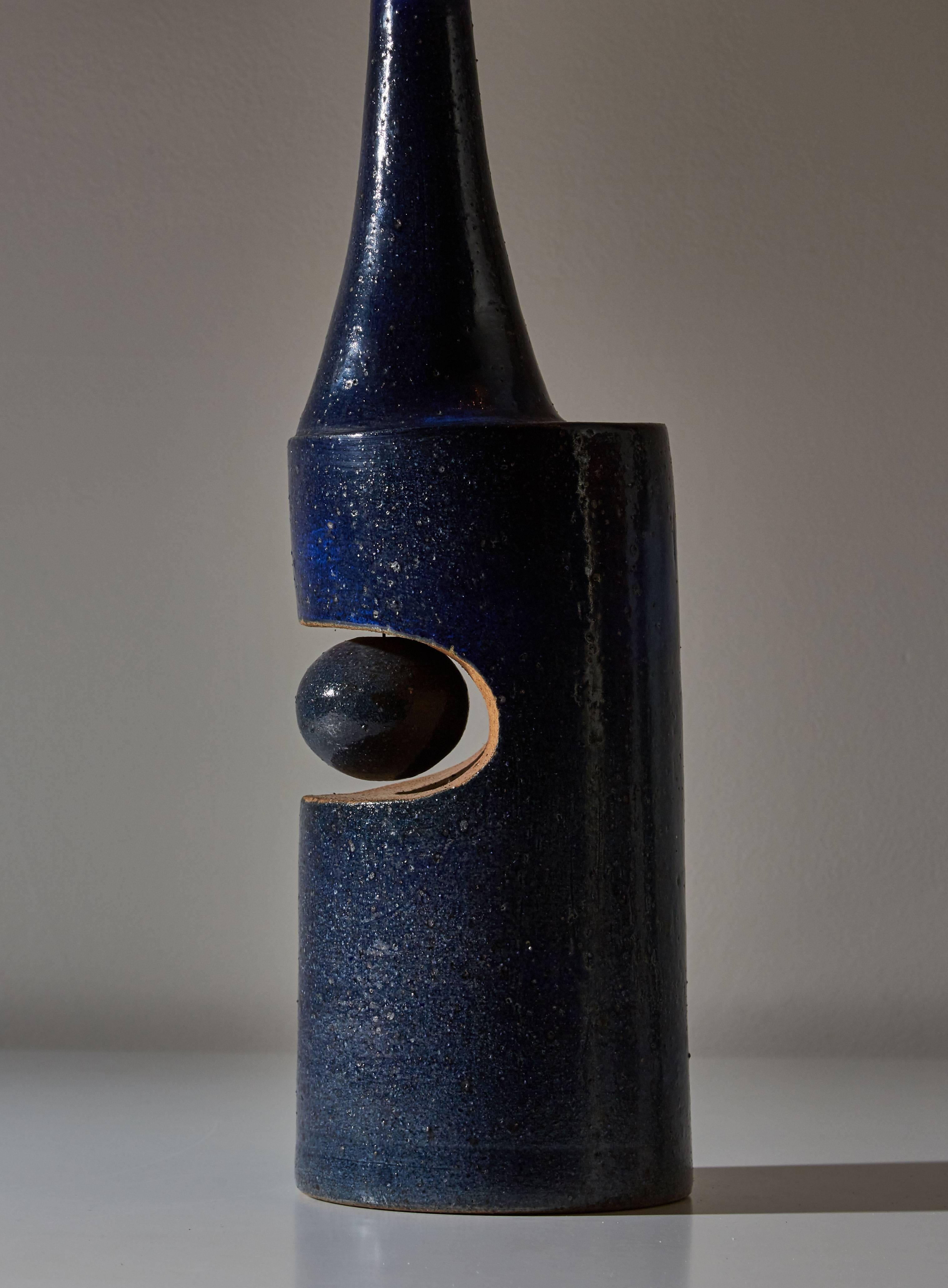 Late 20th Century Danish Studio Ceramic Stoneware Table Lamp