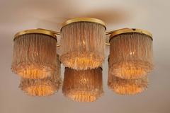 Six-Arm Fringe Flush Mount Chandelier by Hans-Agne Jakobsson