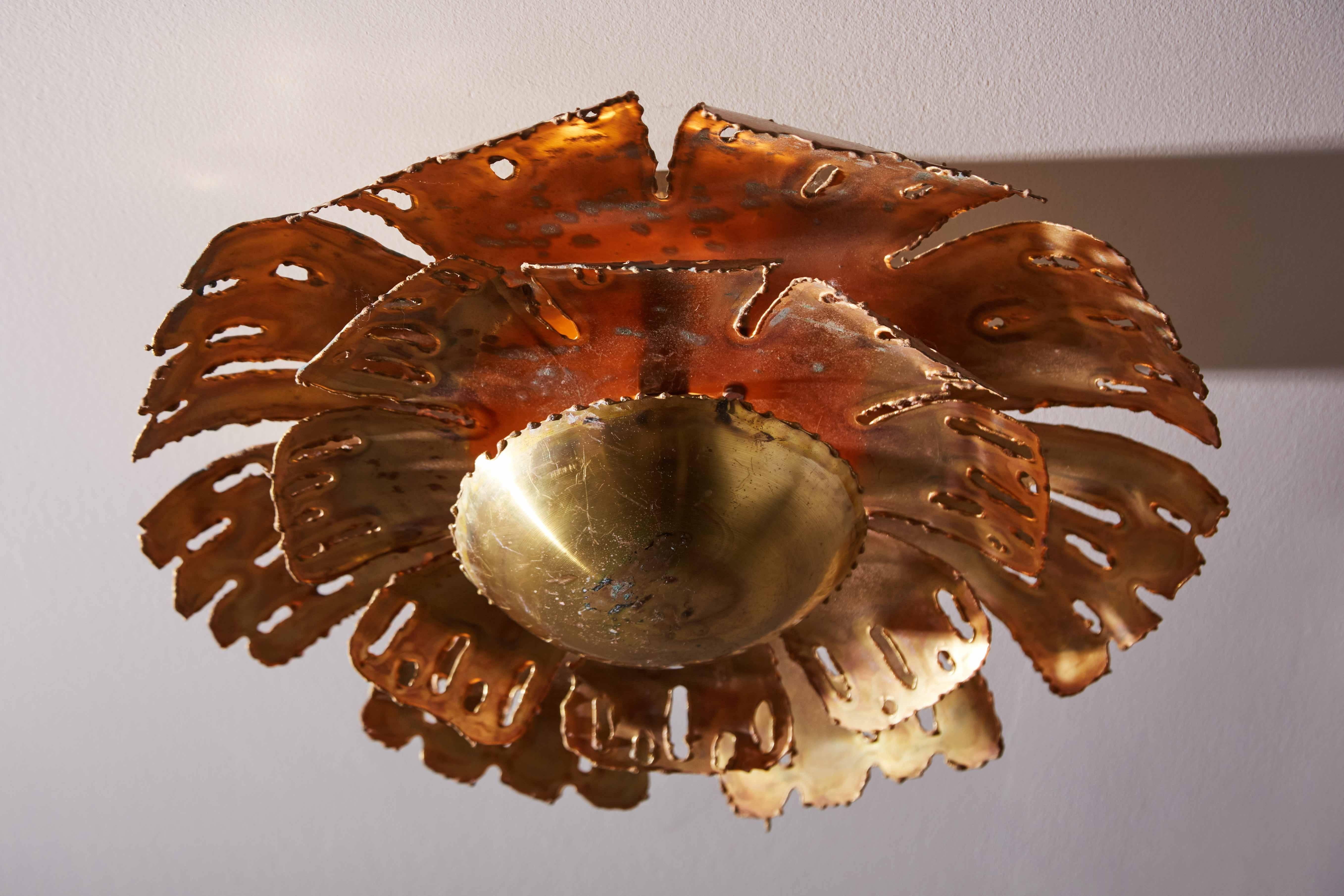 Mid-Century Modern Pair of Brass Ceiling or Wall Lights by Svend Aage Holm-Sørensen