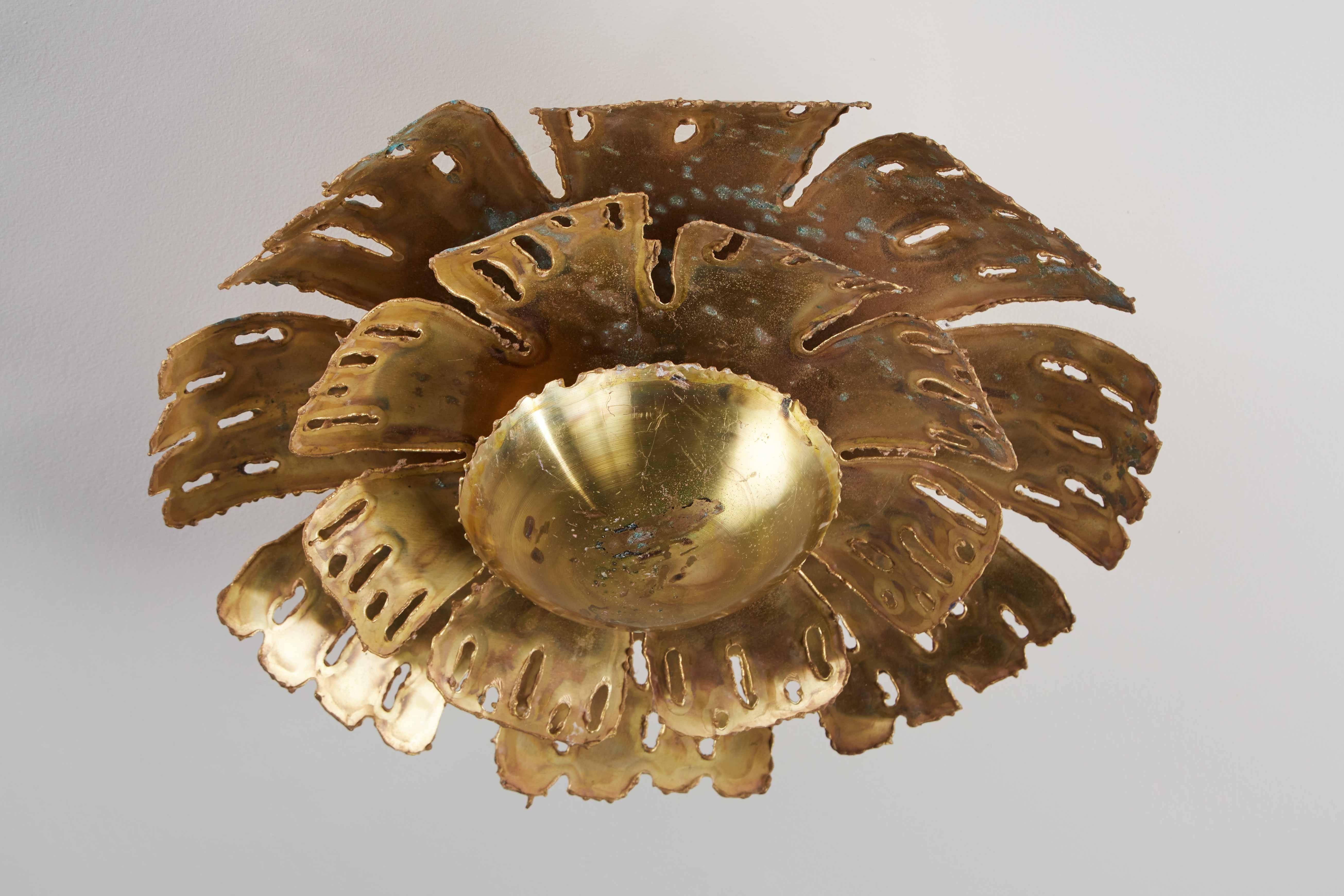 Pair of Brass Ceiling or Wall Lights by Svend Aage Holm-Sørensen In Good Condition In Los Angeles, CA