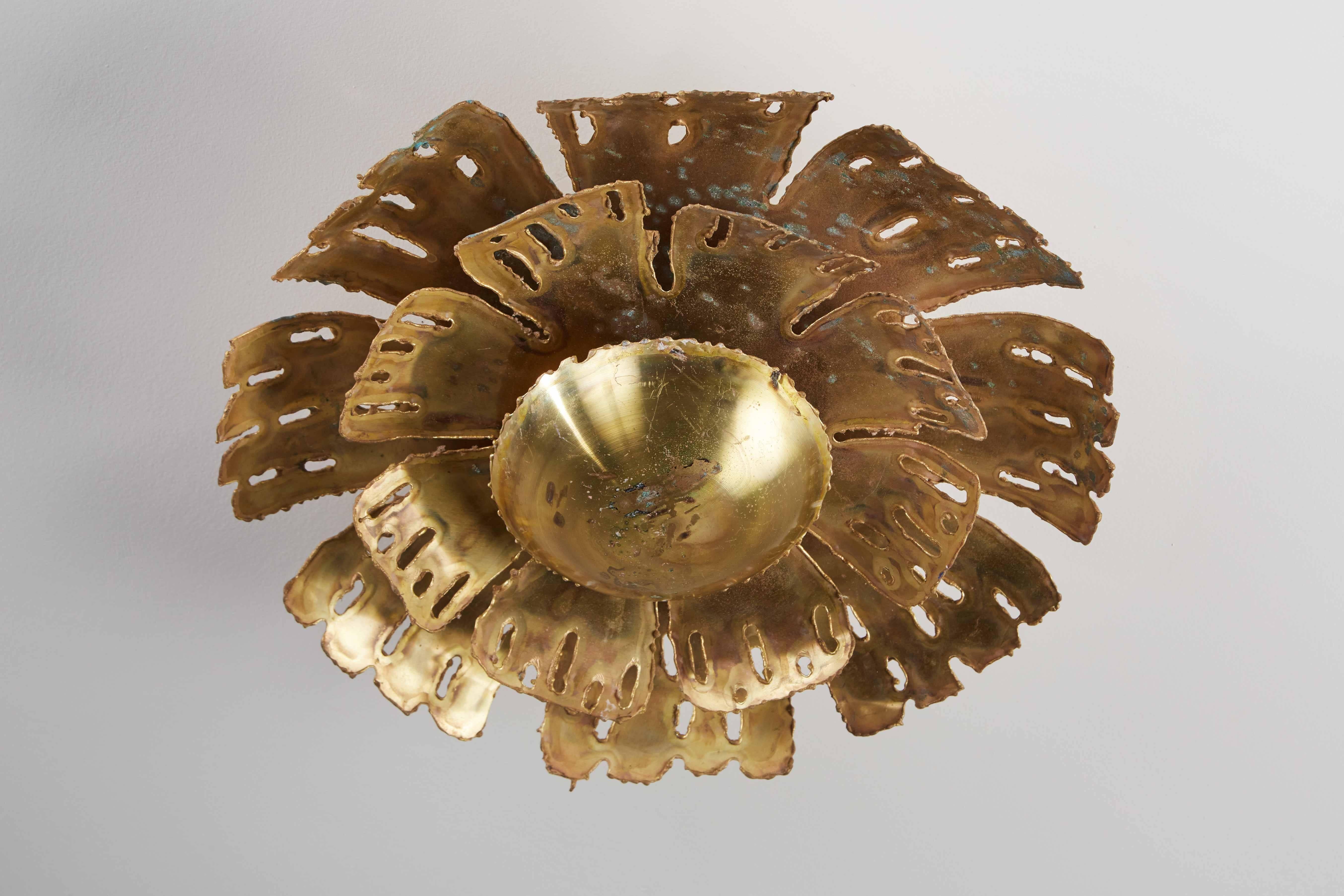 Danish Pair of Brass Ceiling or Wall Lights by Svend Aage Holm-Sørensen