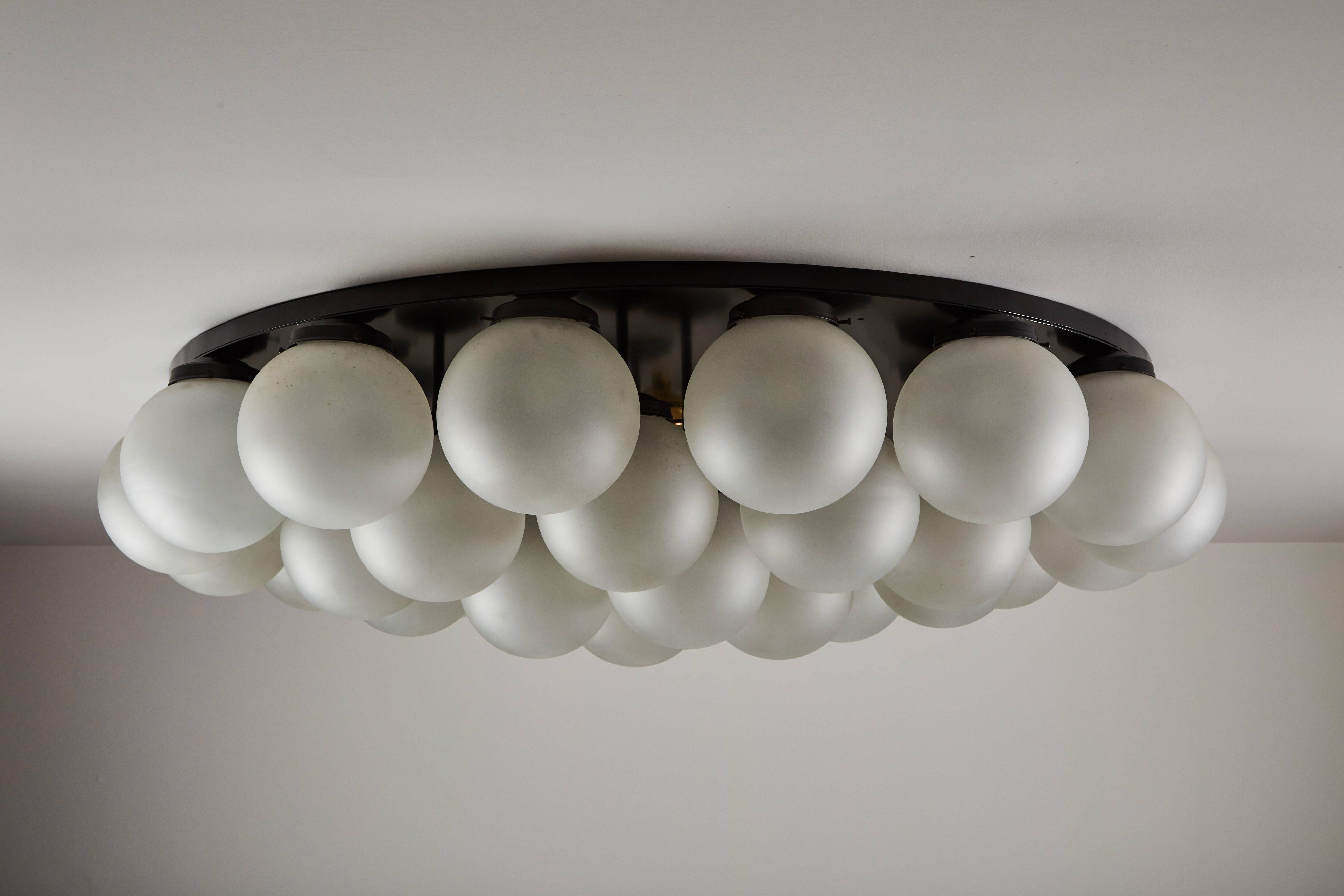 Monumental Thirty Globe Italian Flush Mount Ceiling Light In Excellent Condition In Los Angeles, CA