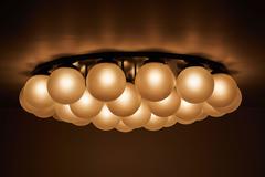 Monumental Thirty Globe Italian Flush Mount Ceiling Light