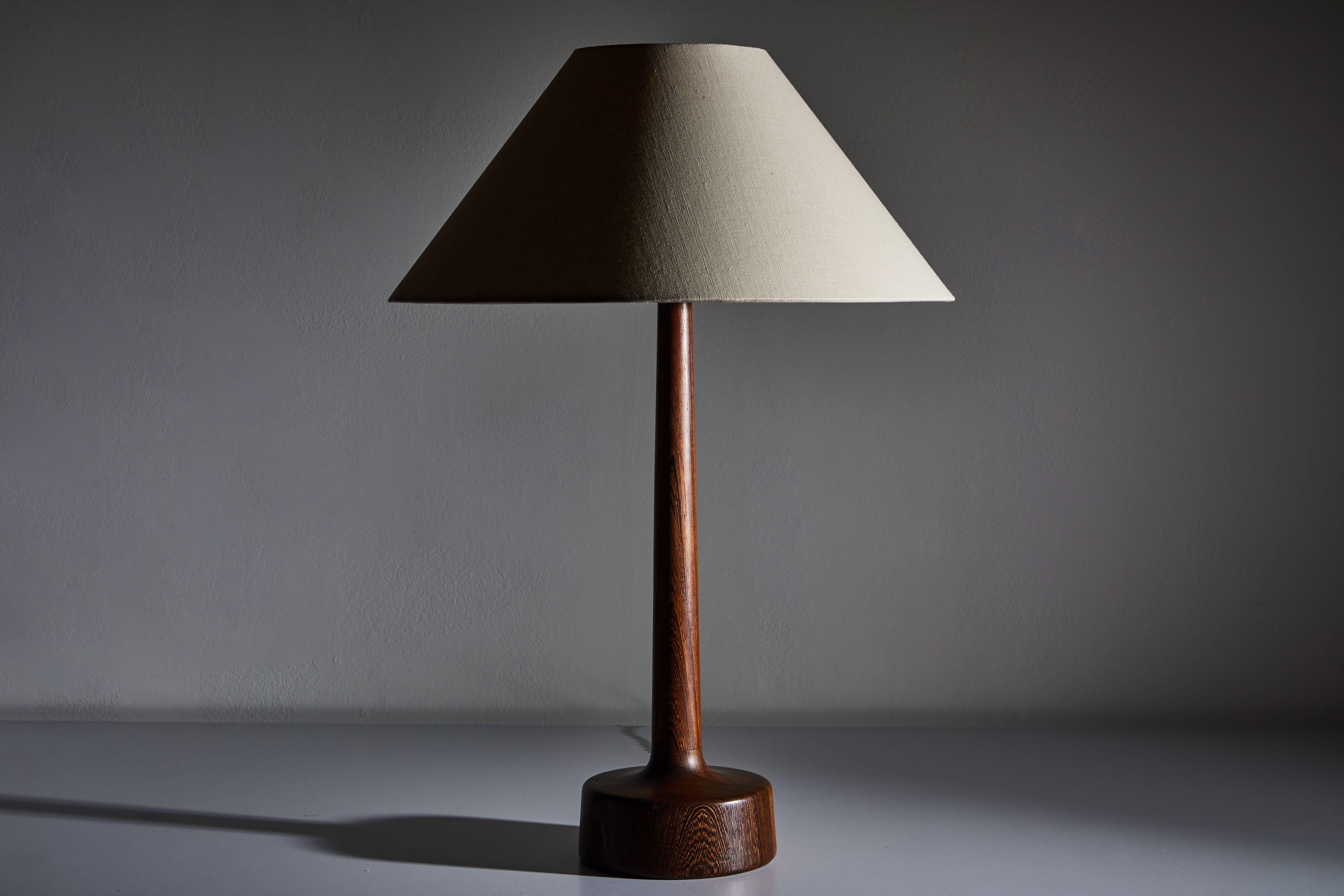 Mid-20th Century Pair of Wengé Danish Table Lamps