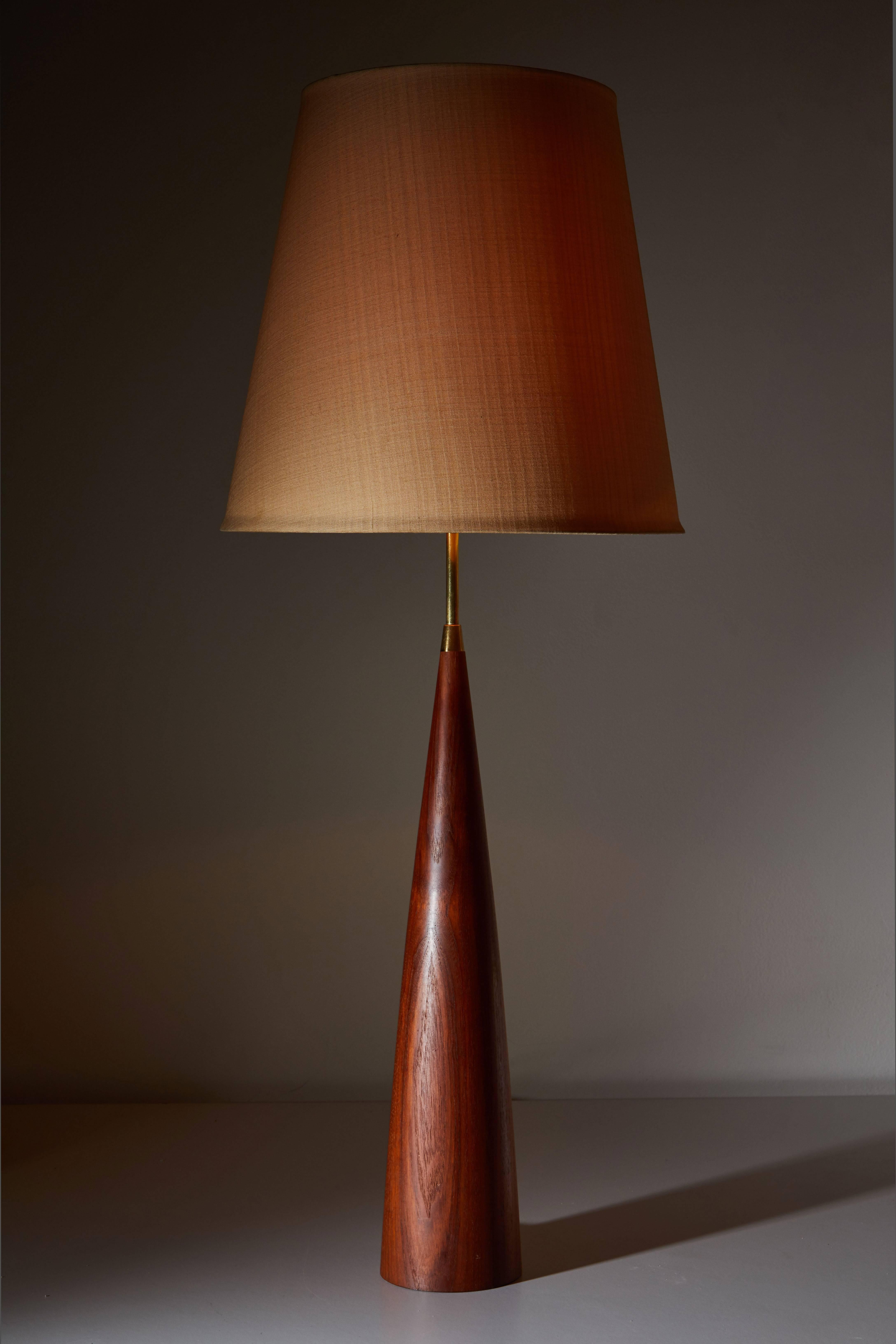 Mid-20th Century Pair of Teak Swedish Table Lamps