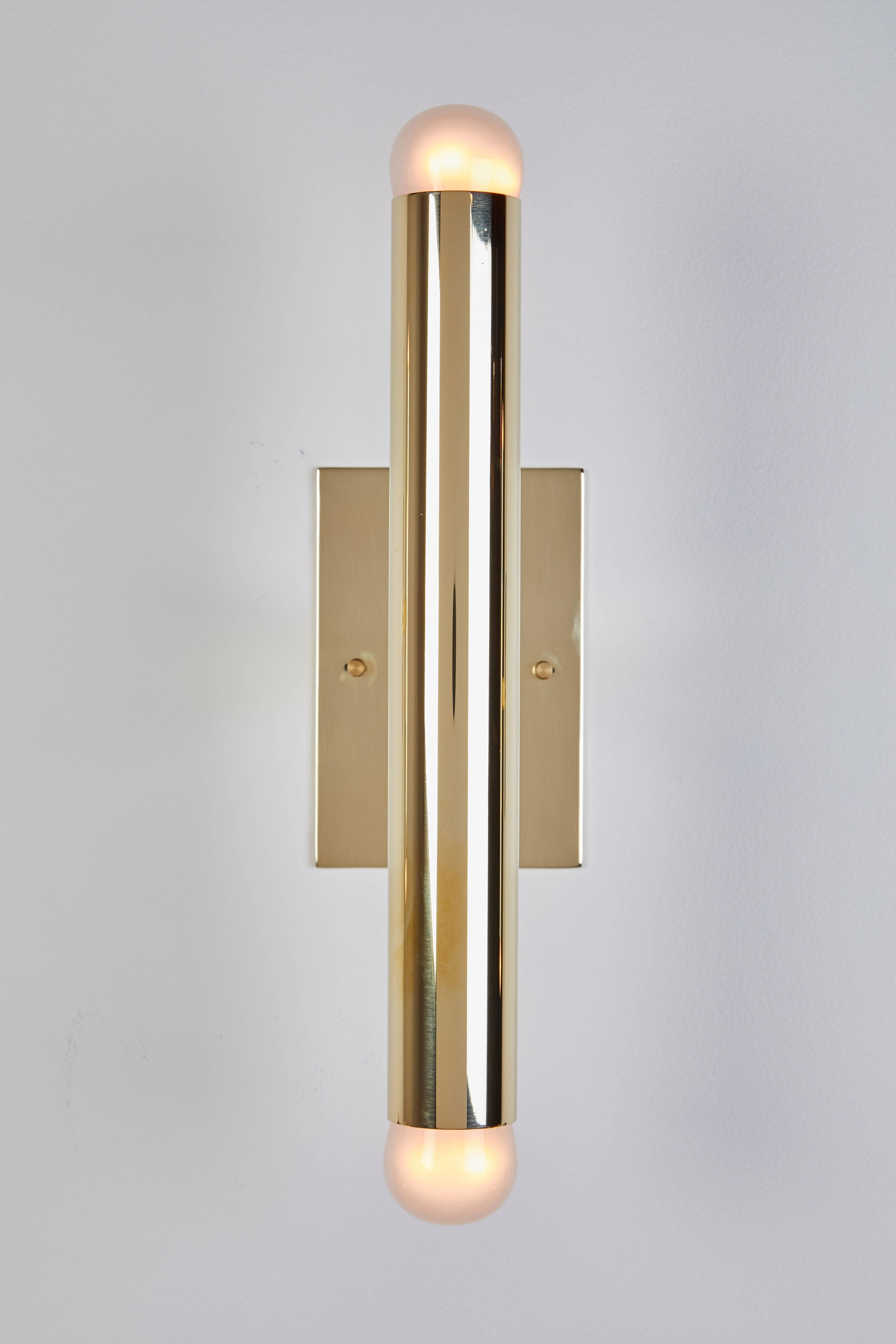 Single Italian Brass Tubular Sconce 1