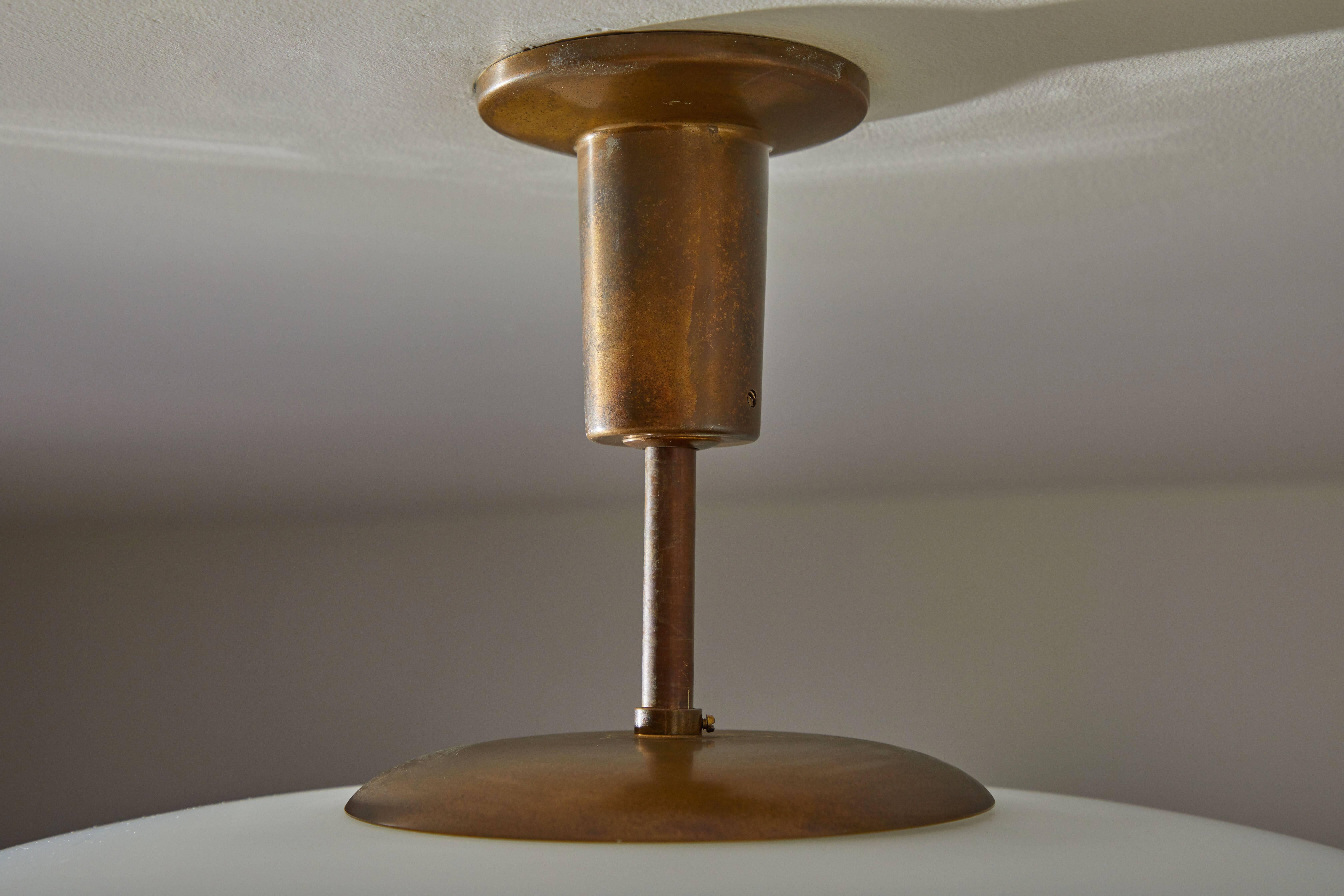 Brass Flush Mount Ceiling Light by Angelo Lelli for Arredoluce