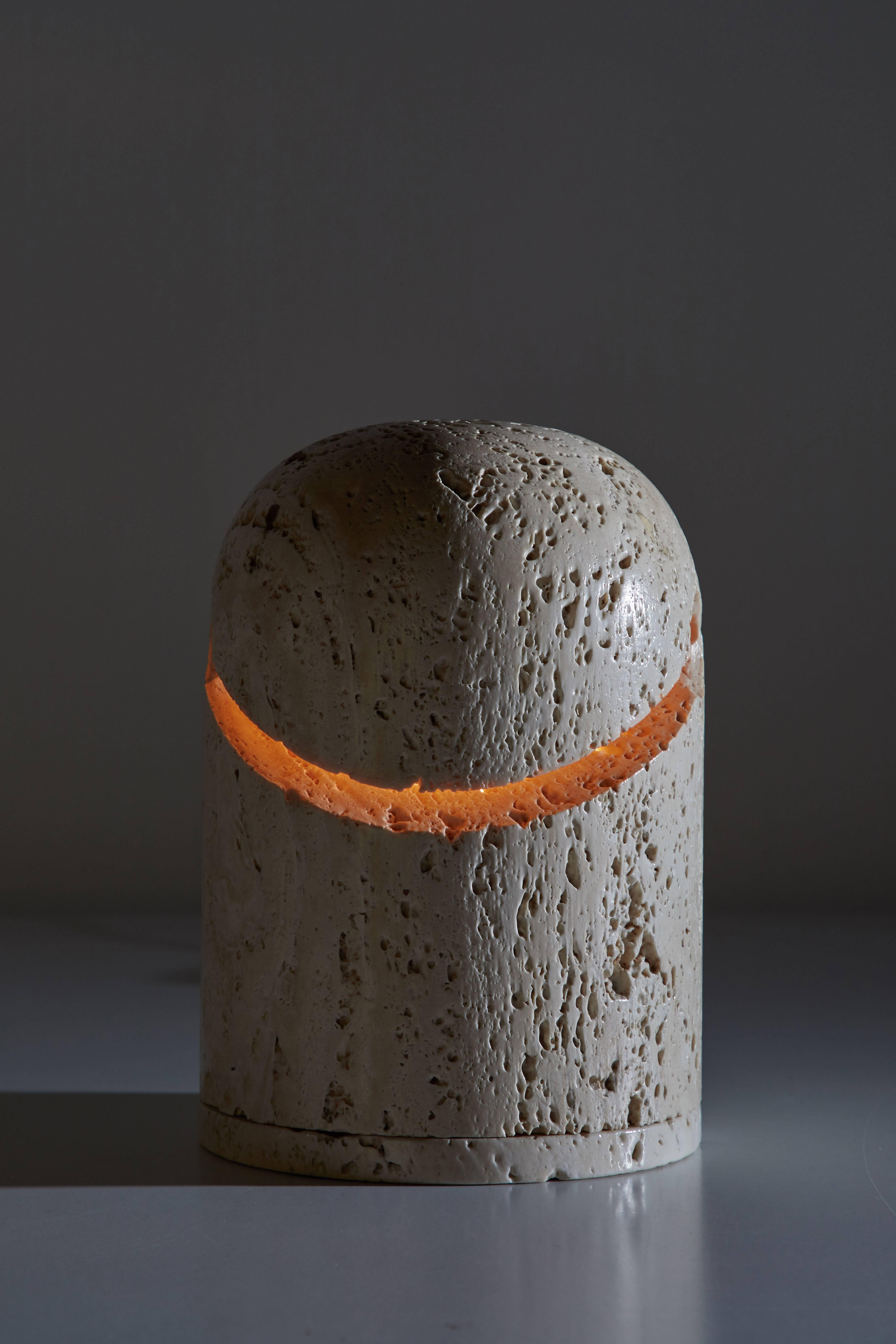 Travertine Table Lamp by Nucleo Sormani 2