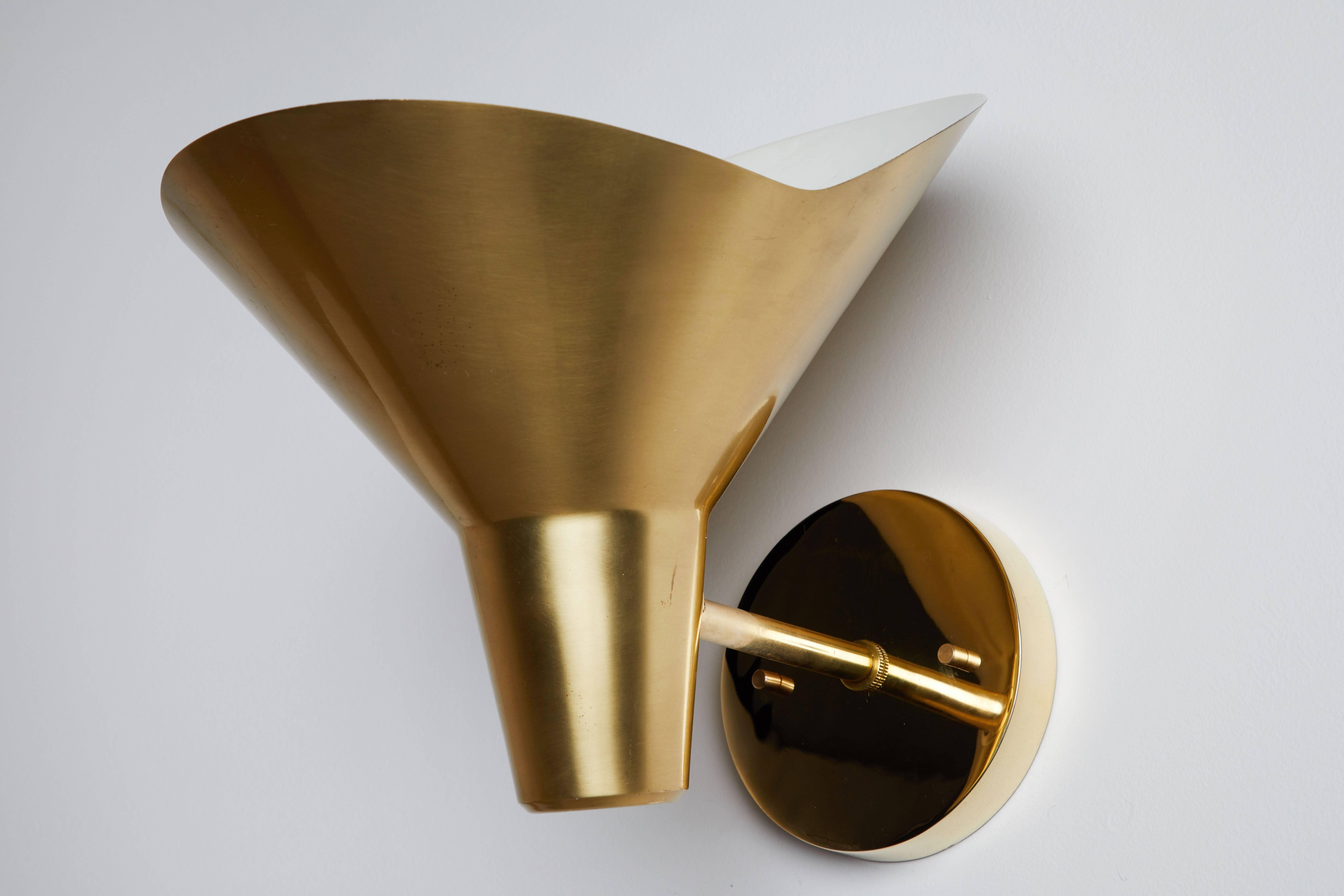 Pair of Brass Sconces by Hans Bergström for Atelje Lyktan In Excellent Condition In Los Angeles, CA