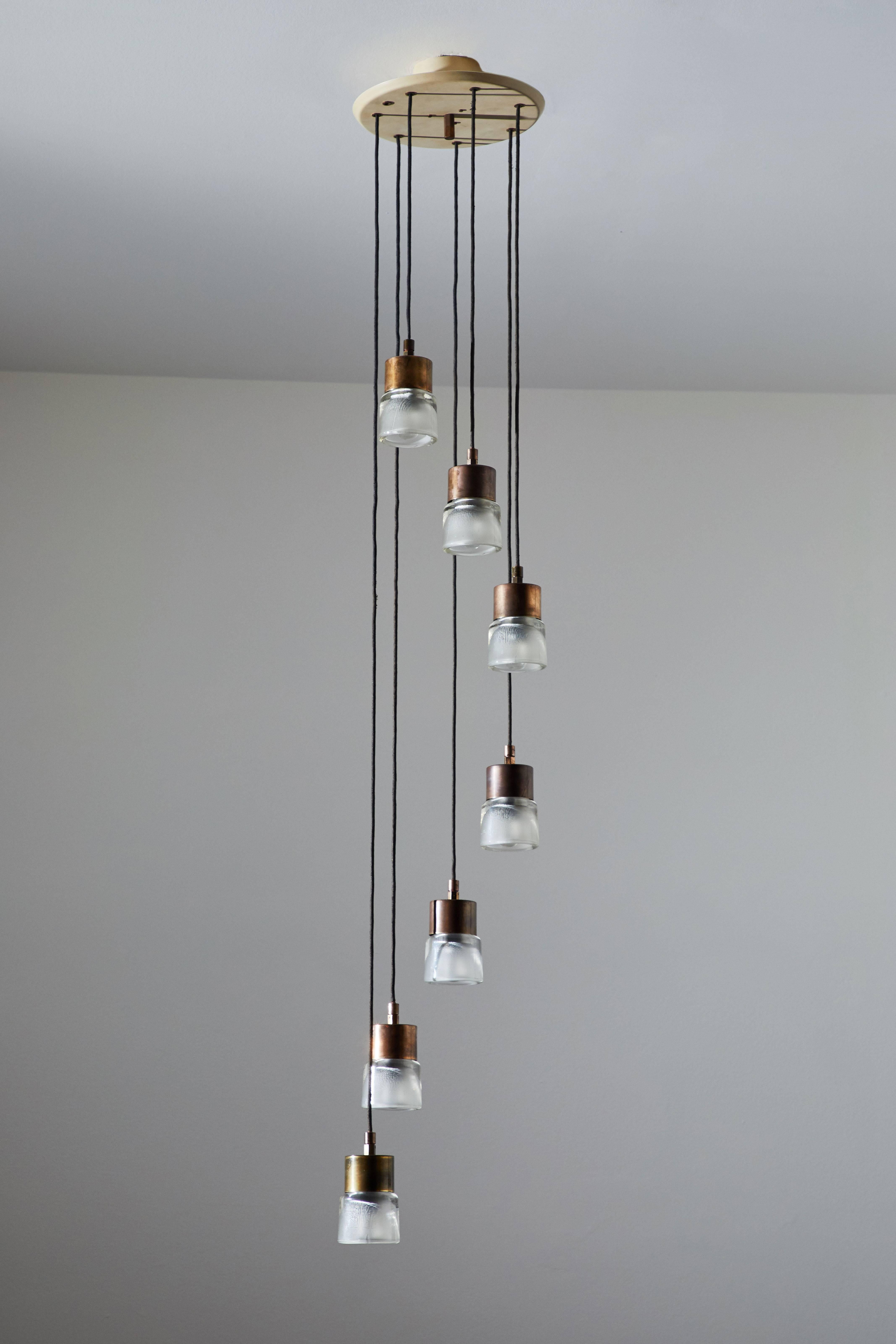 Mid-Century moderno Lampadario a cascata originale di Tito Agnoli per Oluce in vendita