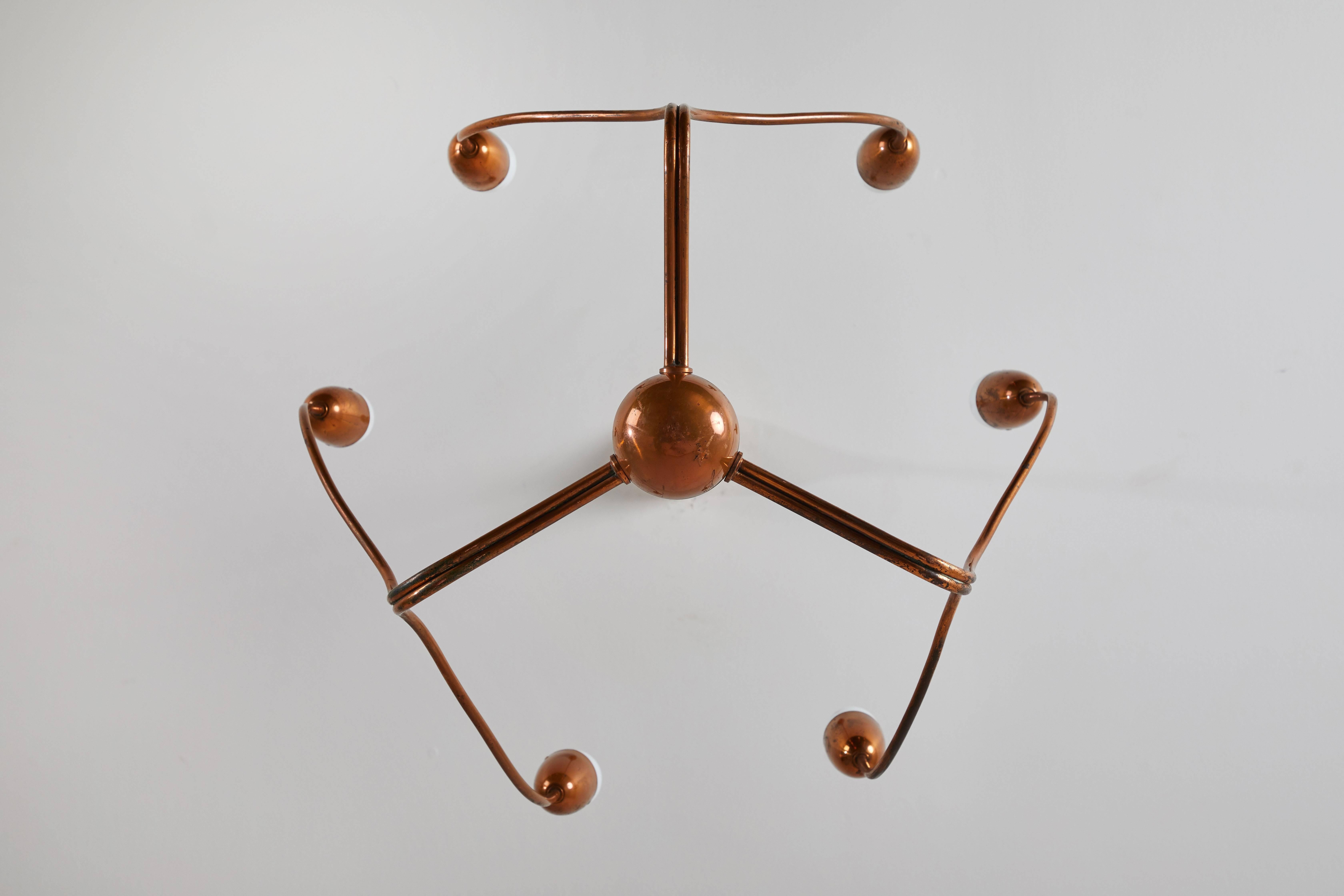 Copper Chandelier Attributed to Franco Buzzi 4