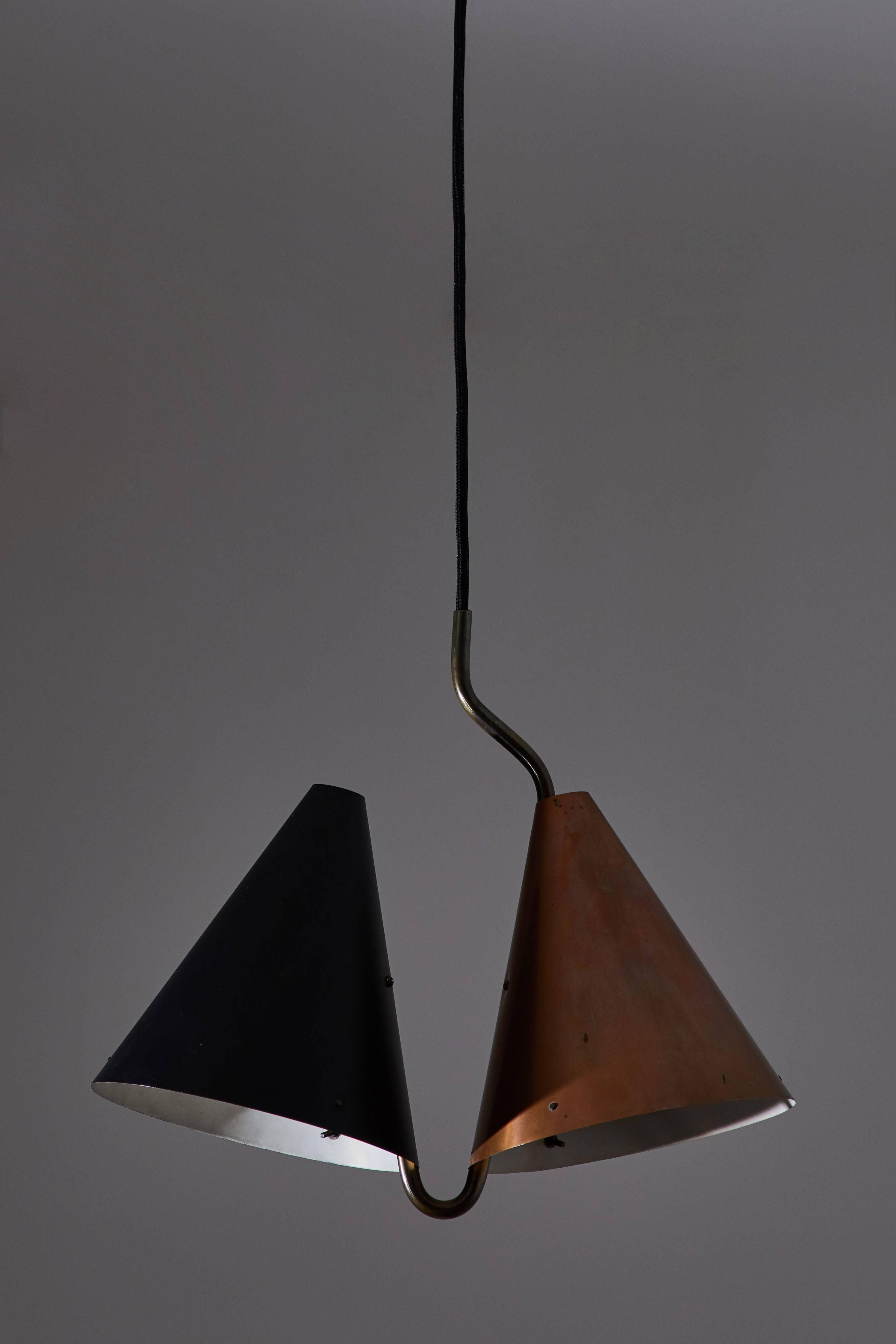 Mid-Century Modern Rare Double Pendant Lamp by Svend Aage Holm Sørensen for Lyfa