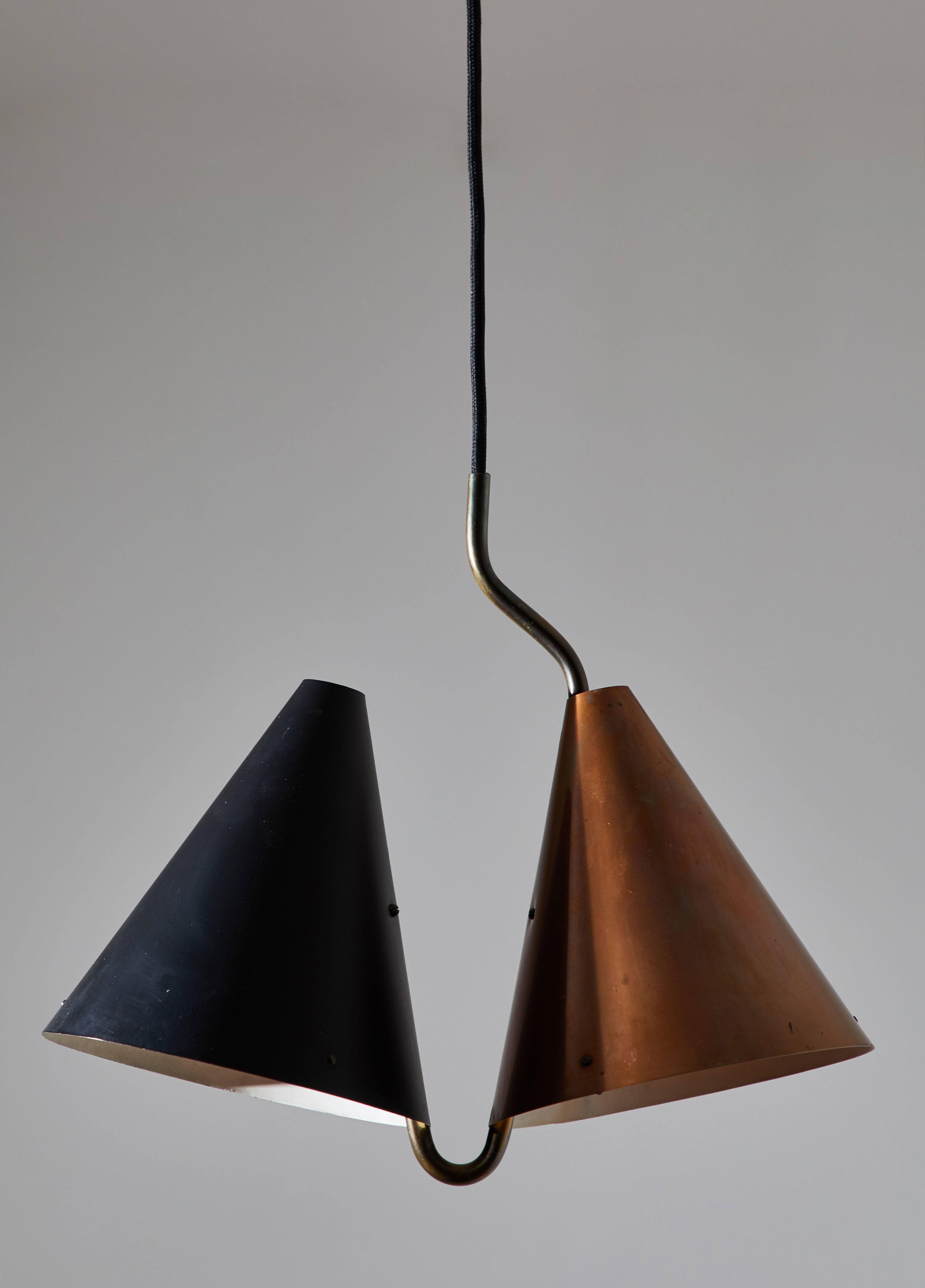 Danish Rare Double Pendant Lamp by Svend Aage Holm Sørensen for Lyfa