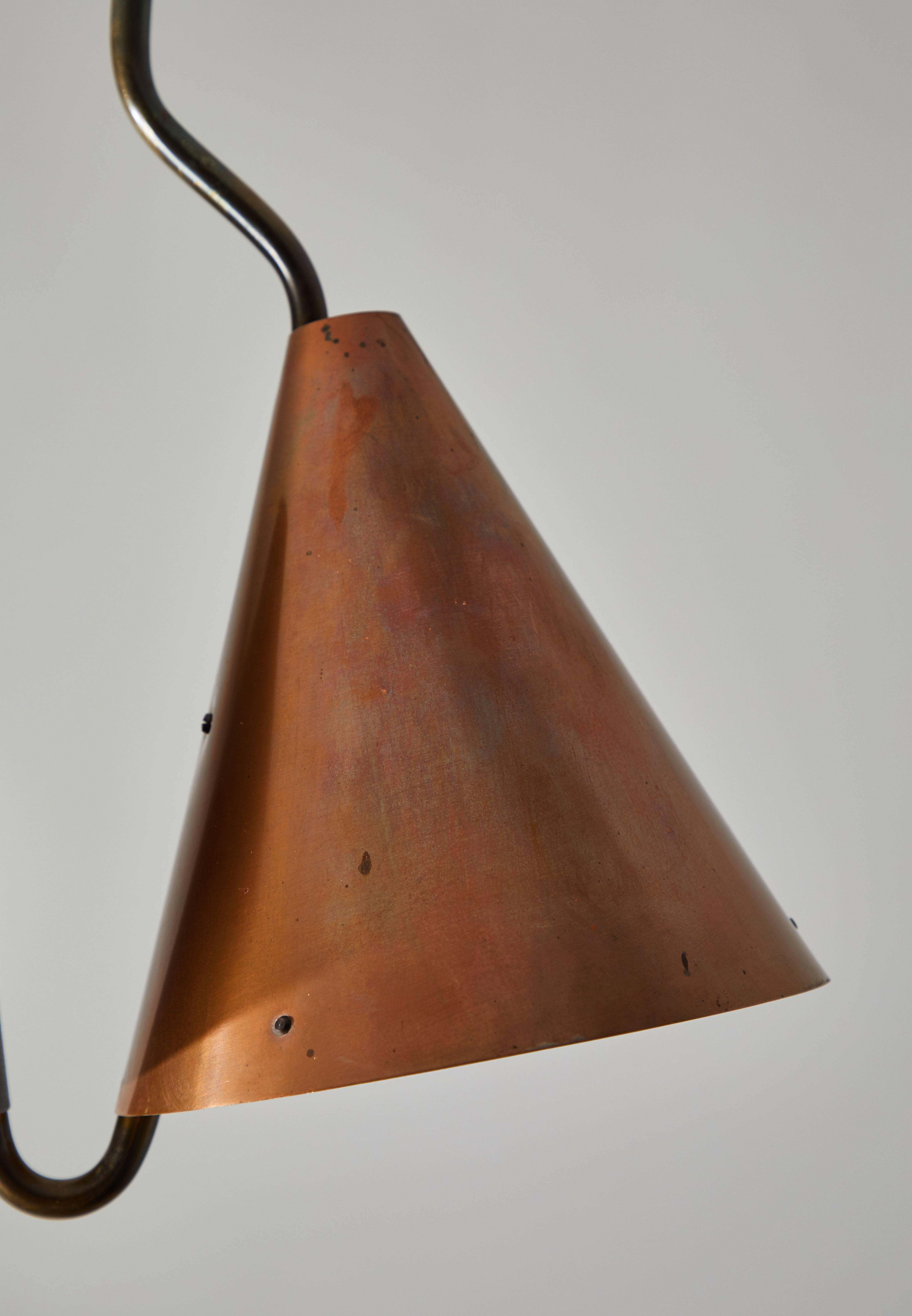 Brass Rare Double Pendant Lamp by Svend Aage Holm Sørensen for Lyfa