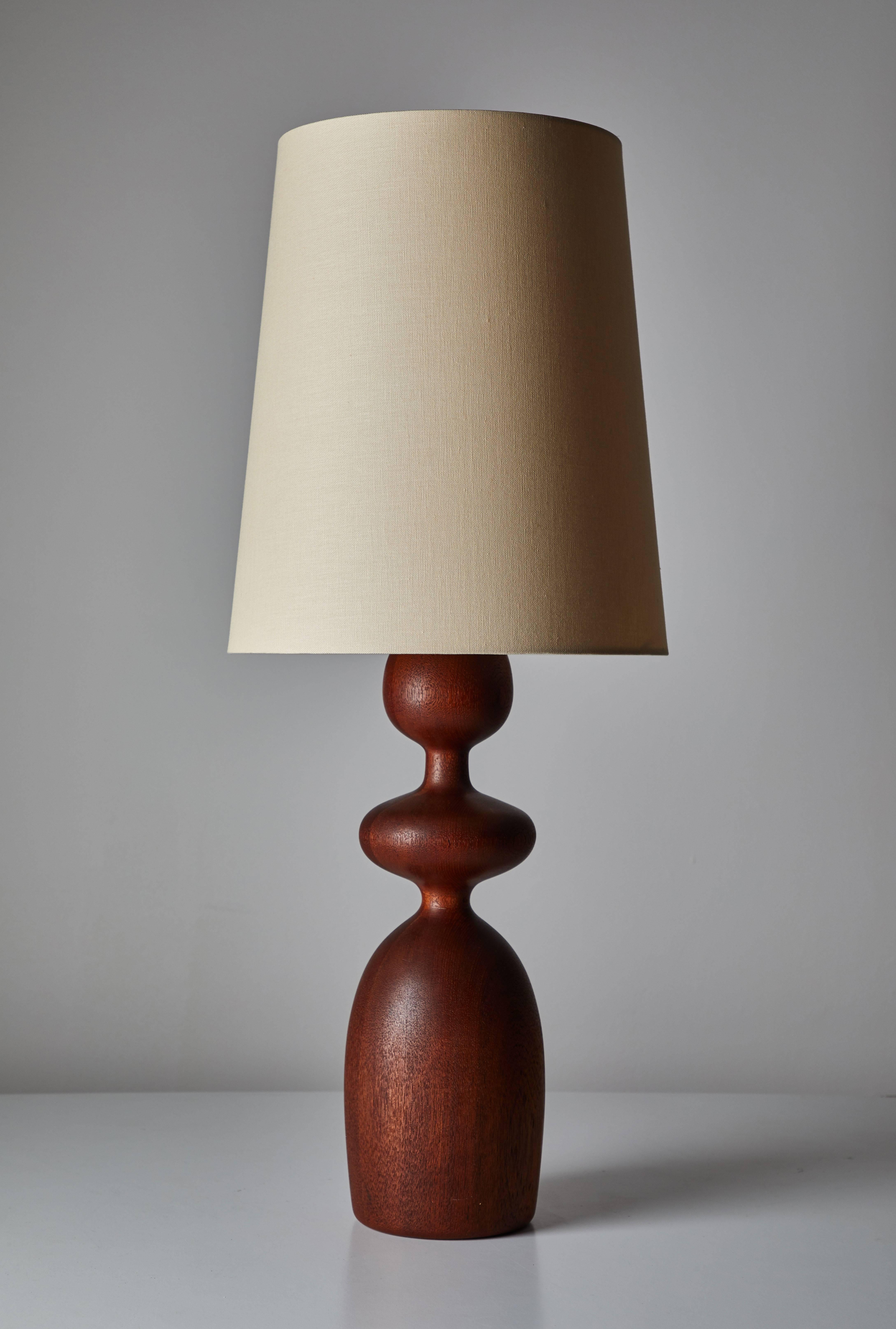 Mid-20th Century Sculpted Teak Danish Table Lamp