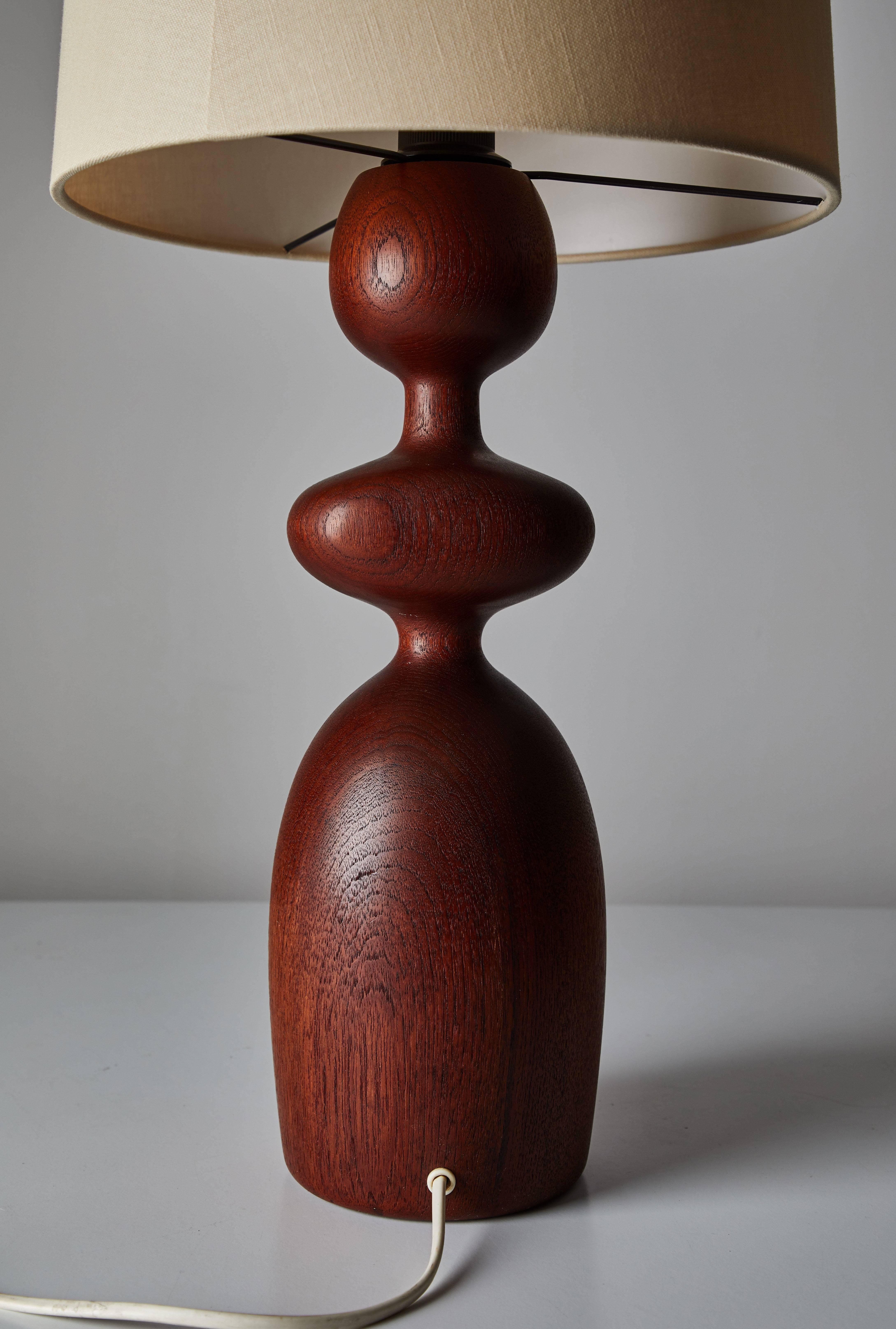 Sculpted Teak Danish Table Lamp 2