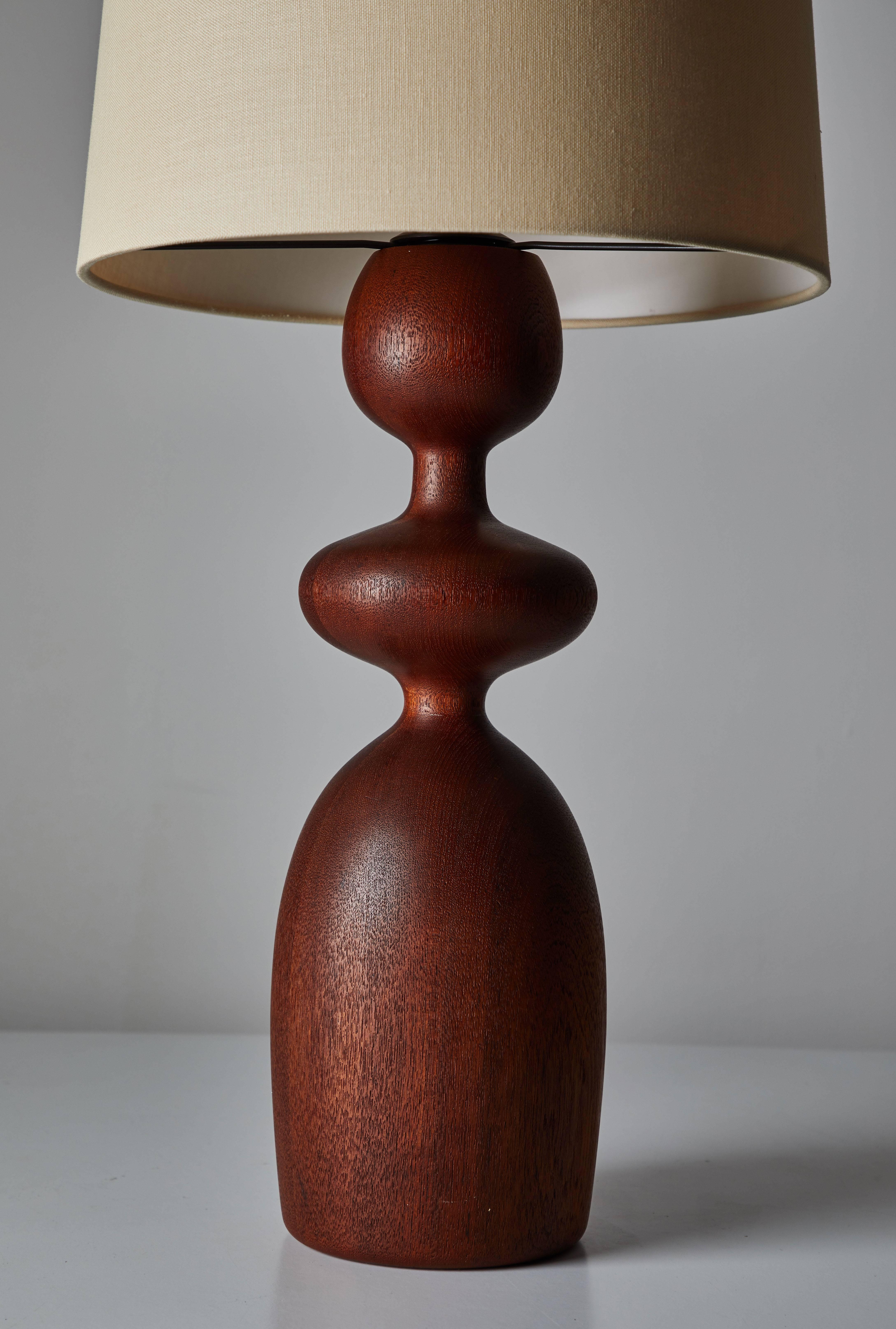 Sculpted Teak Danish Table Lamp 1