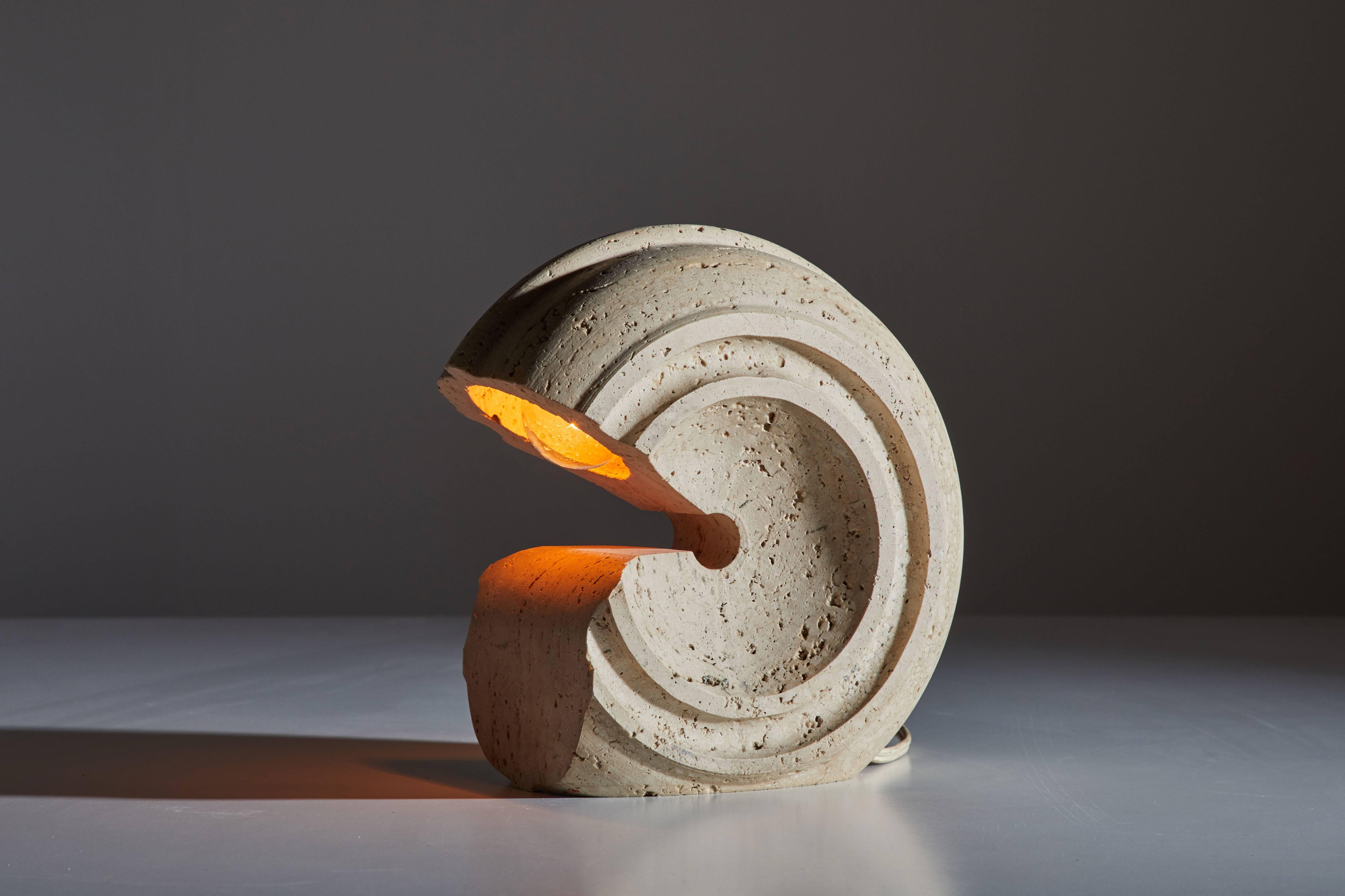 Mid-Century Modern Travertine Table Lamp by Giuliano Cesari  for Sormani