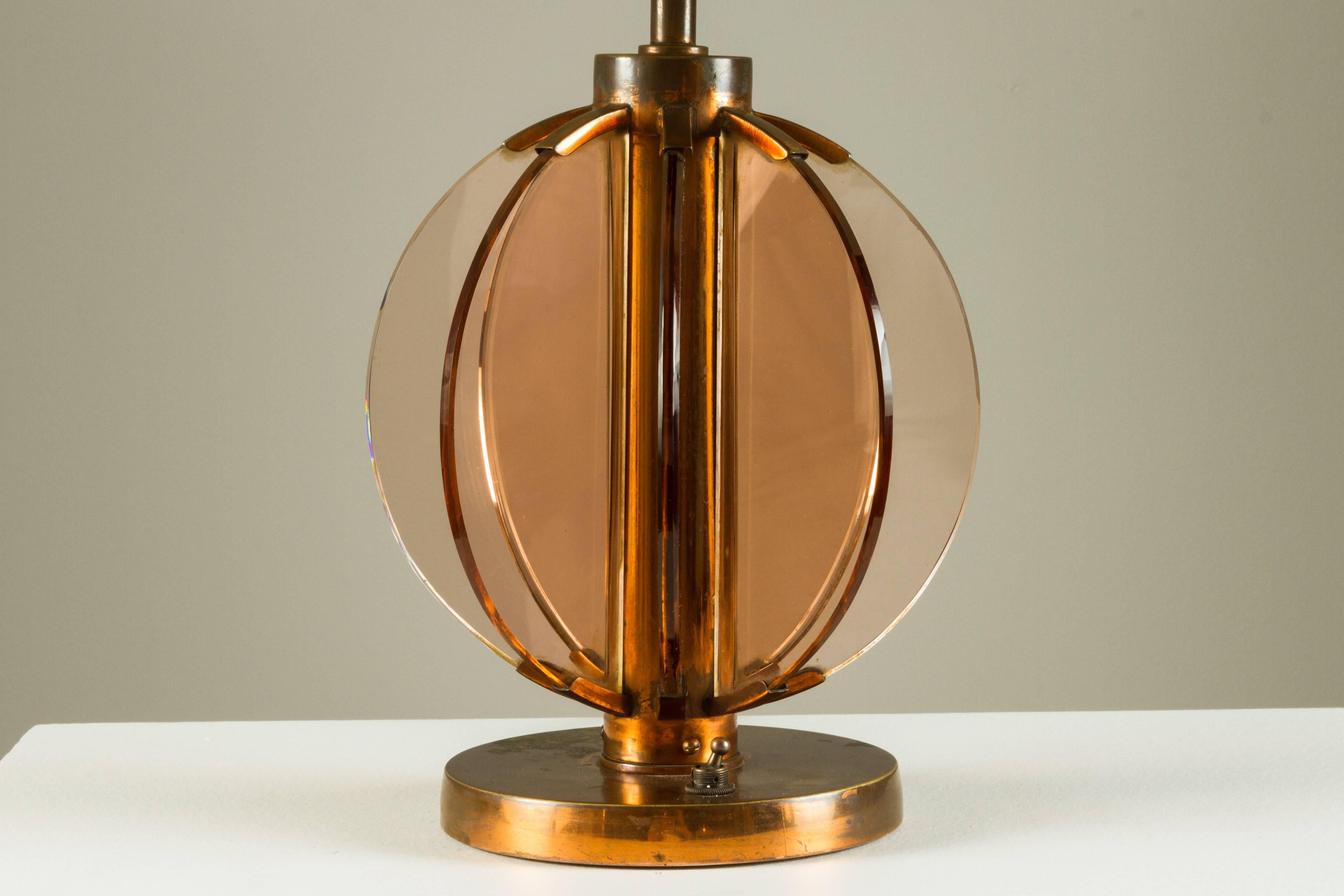 Italian Glass Table Lamp Attributed to Fontana Arte