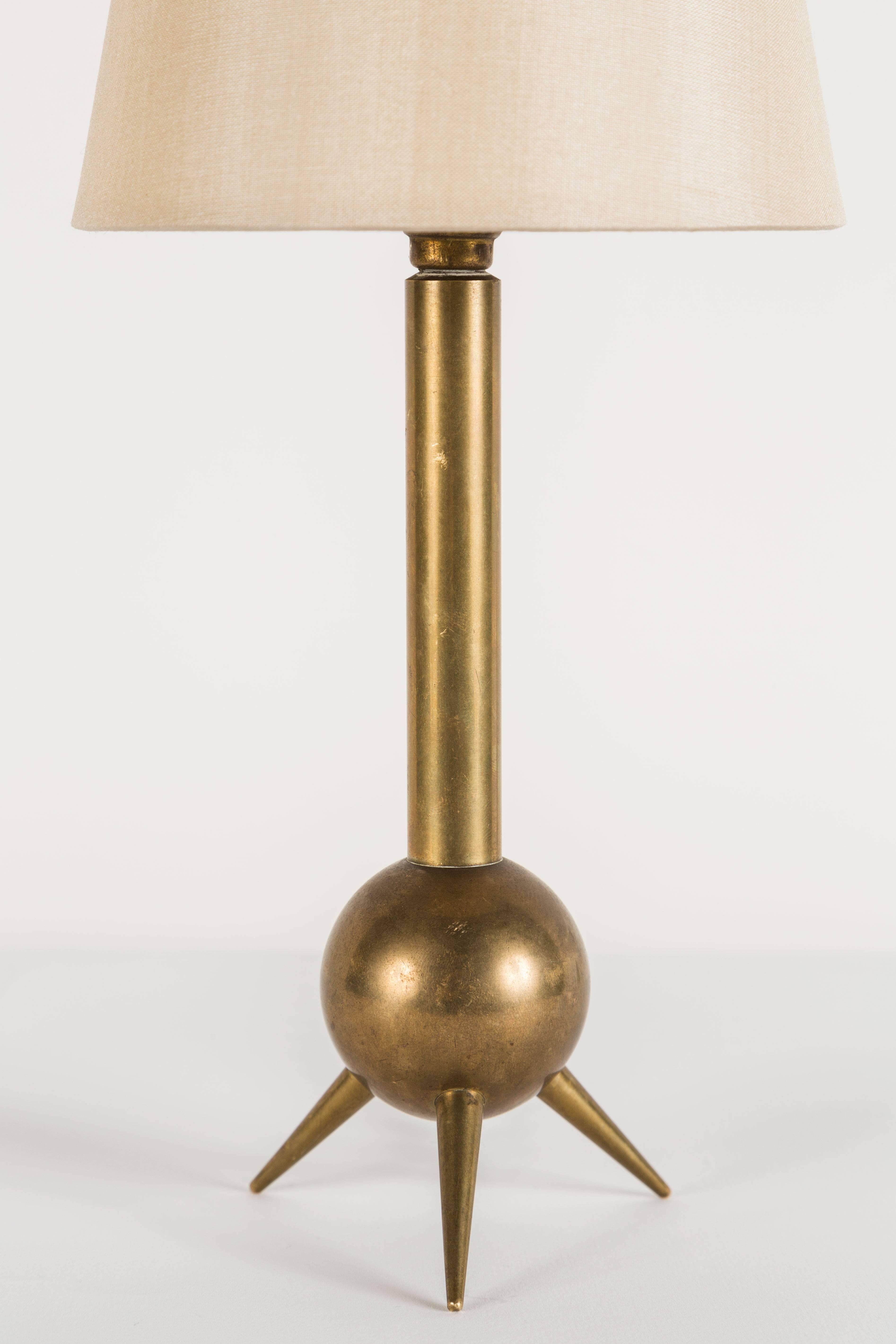 Mid-20th Century Solid Bronze French Table Lamp