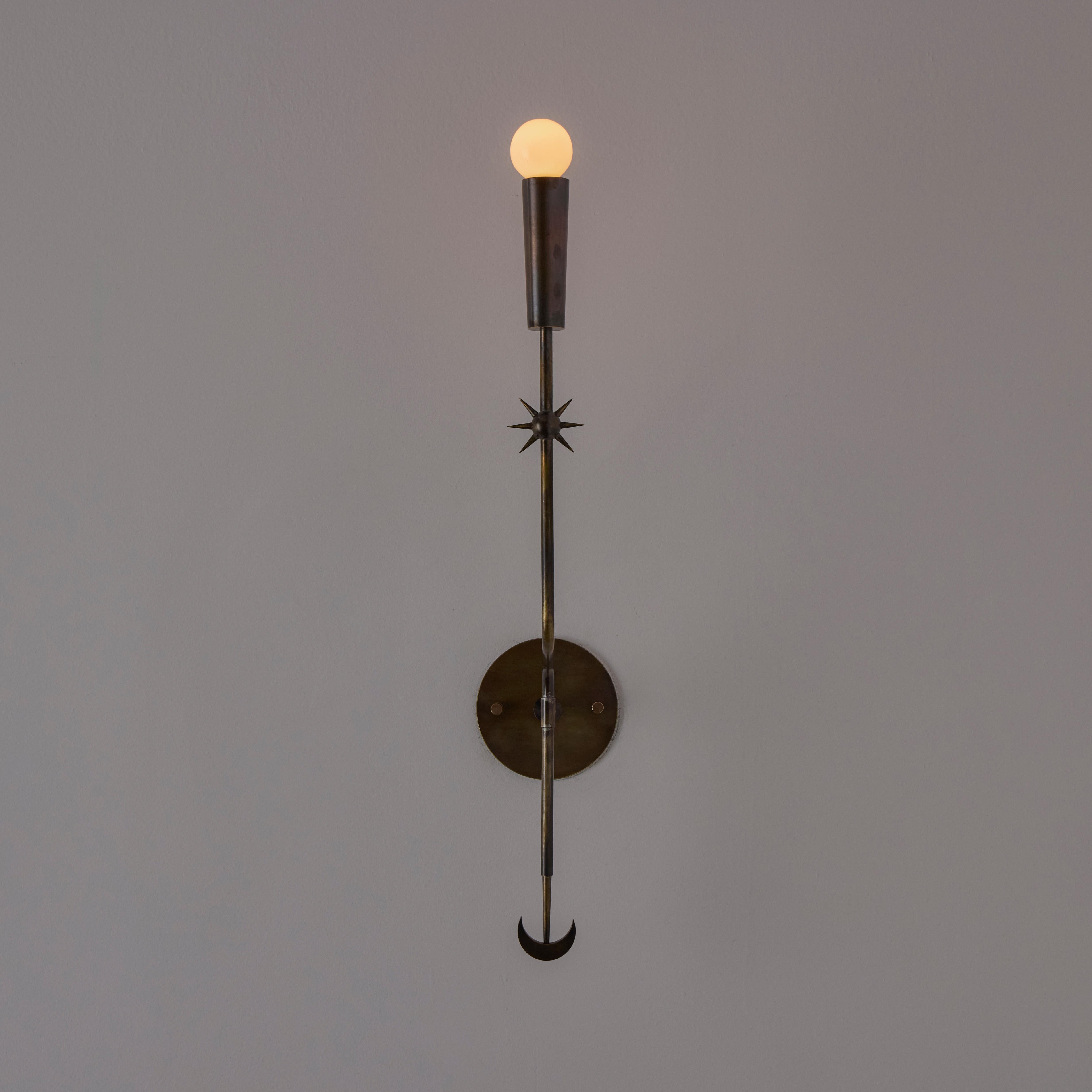 Italian Rewire Custom 'Star and Moon' Sconces For Sale