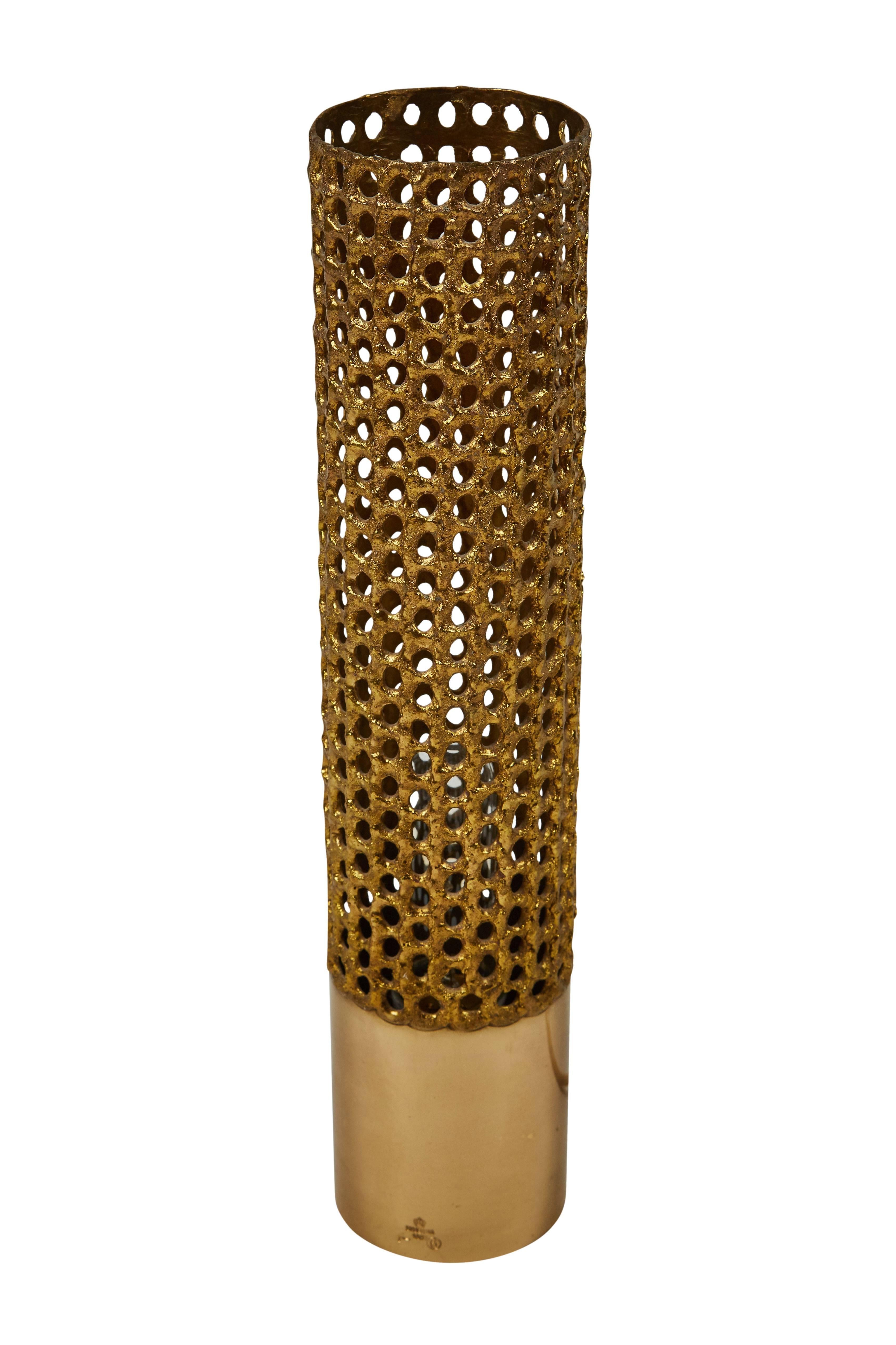 Rare brass table lamp designed by Pierre Forsell for Skultuna of Sweden, circa 1960s. Handmade 
