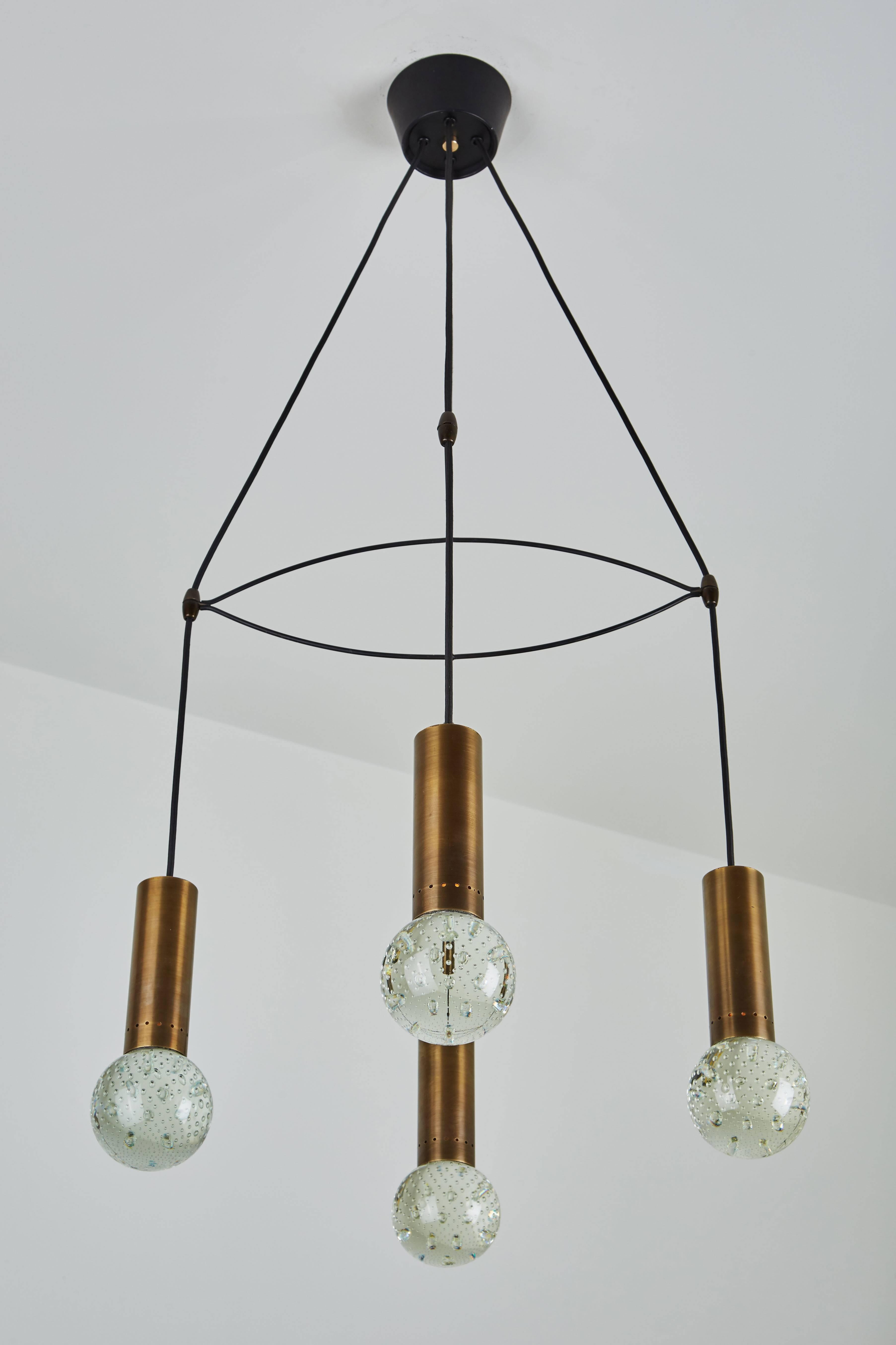 Mid-Century Modern Italian Four Globe Suspension Light