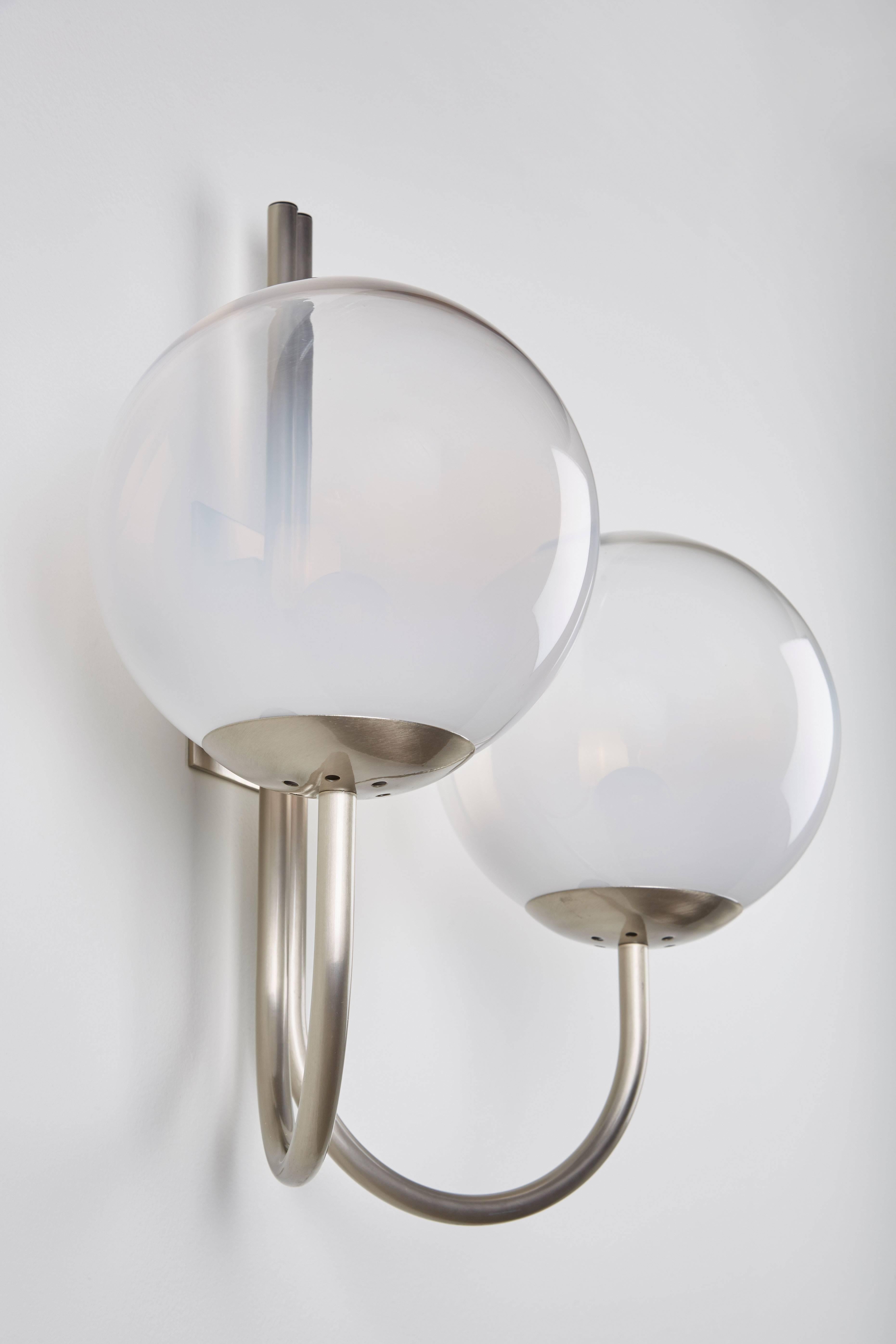 Mid-Century Modern Opaline Glass Wall Lights For Sale