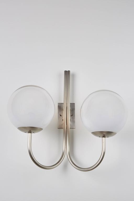 Four Opaline Glass Wall Lights For Sale 1