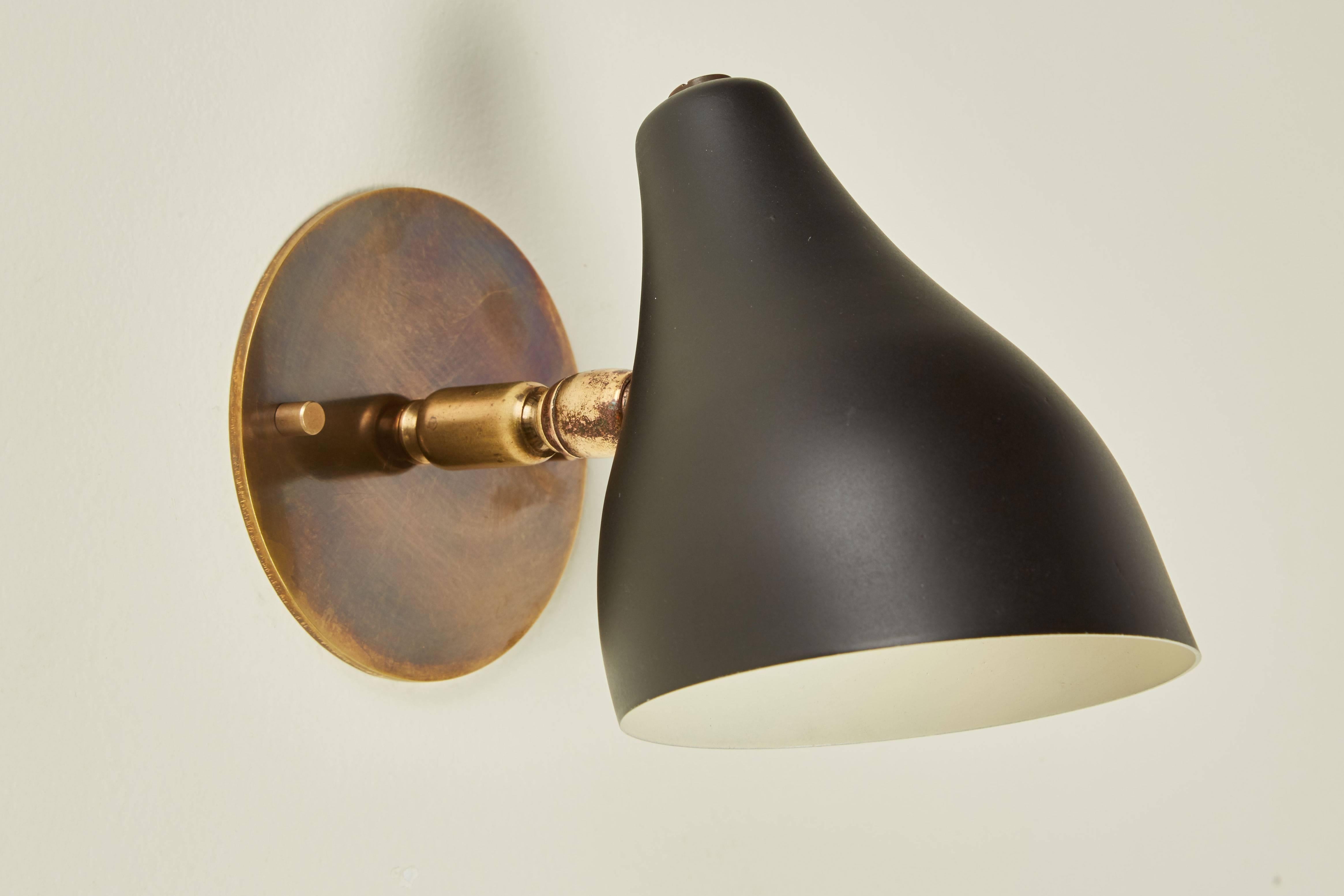 Italian Seven Articulating Brass and Metal Sconces by Stilux