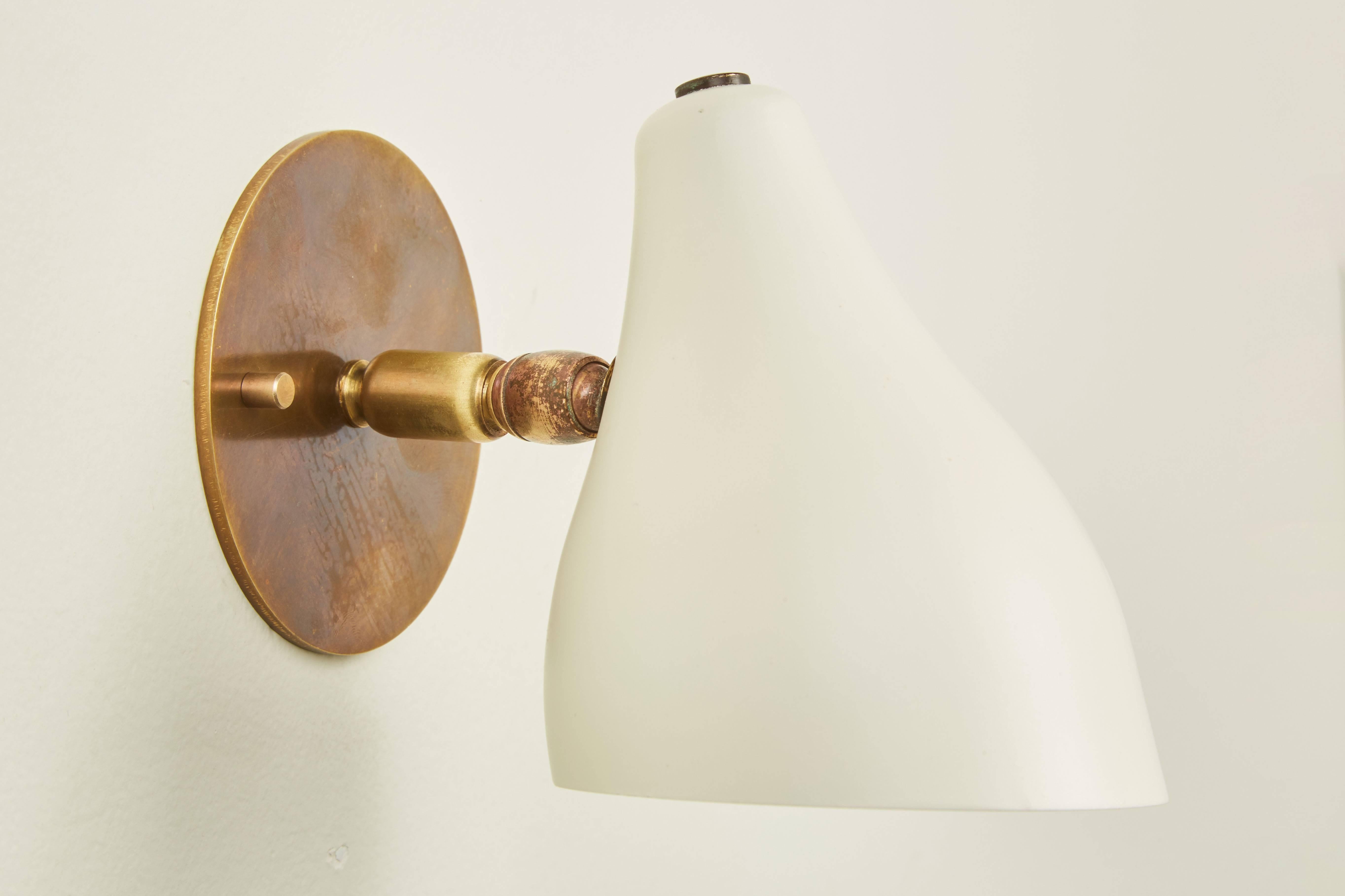 Seven Articulating Brass and Metal Sconces by Stilux In Excellent Condition In Los Angeles, CA