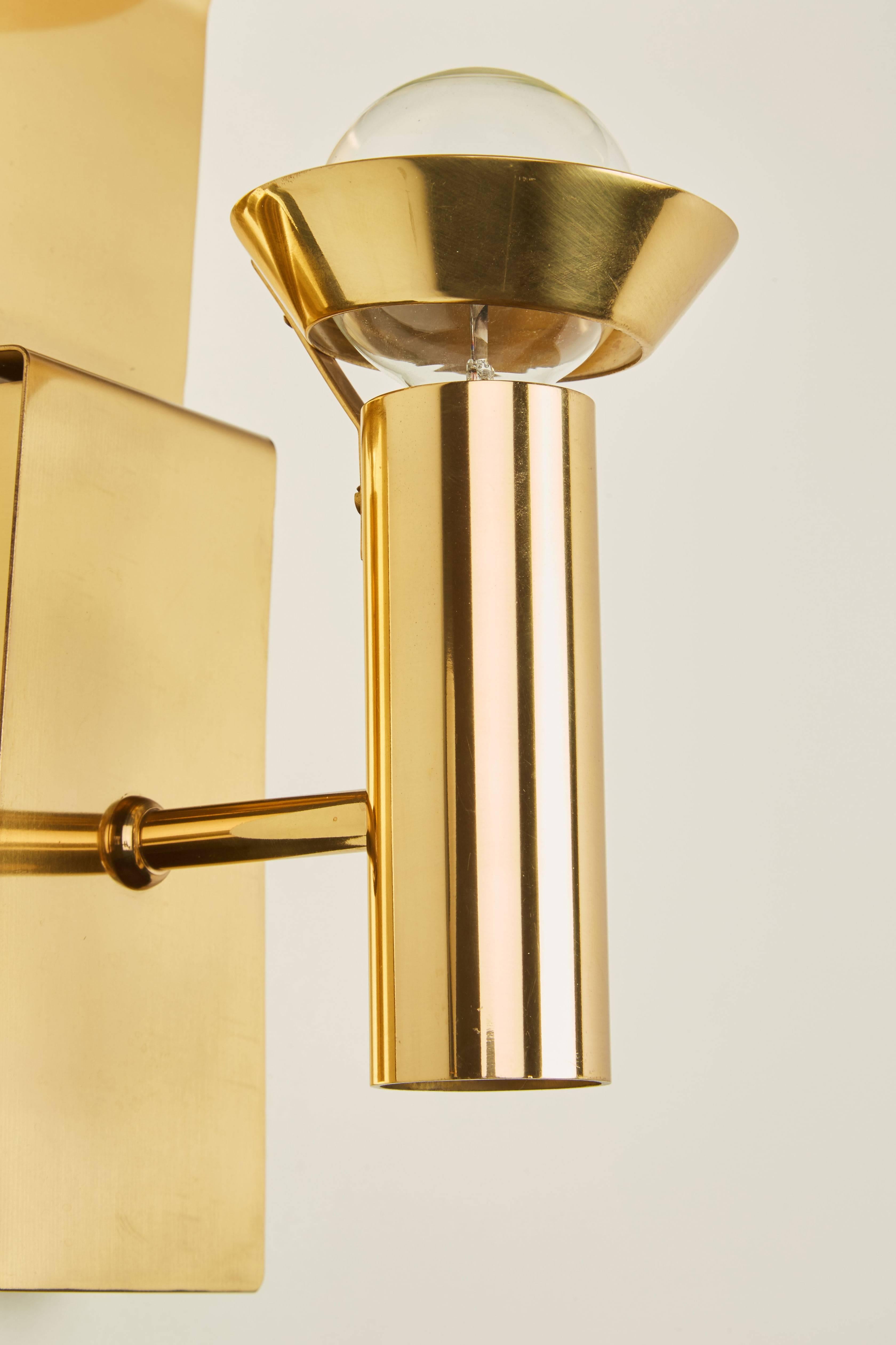 Two Brass Swedish Sconces by Focus Design 3