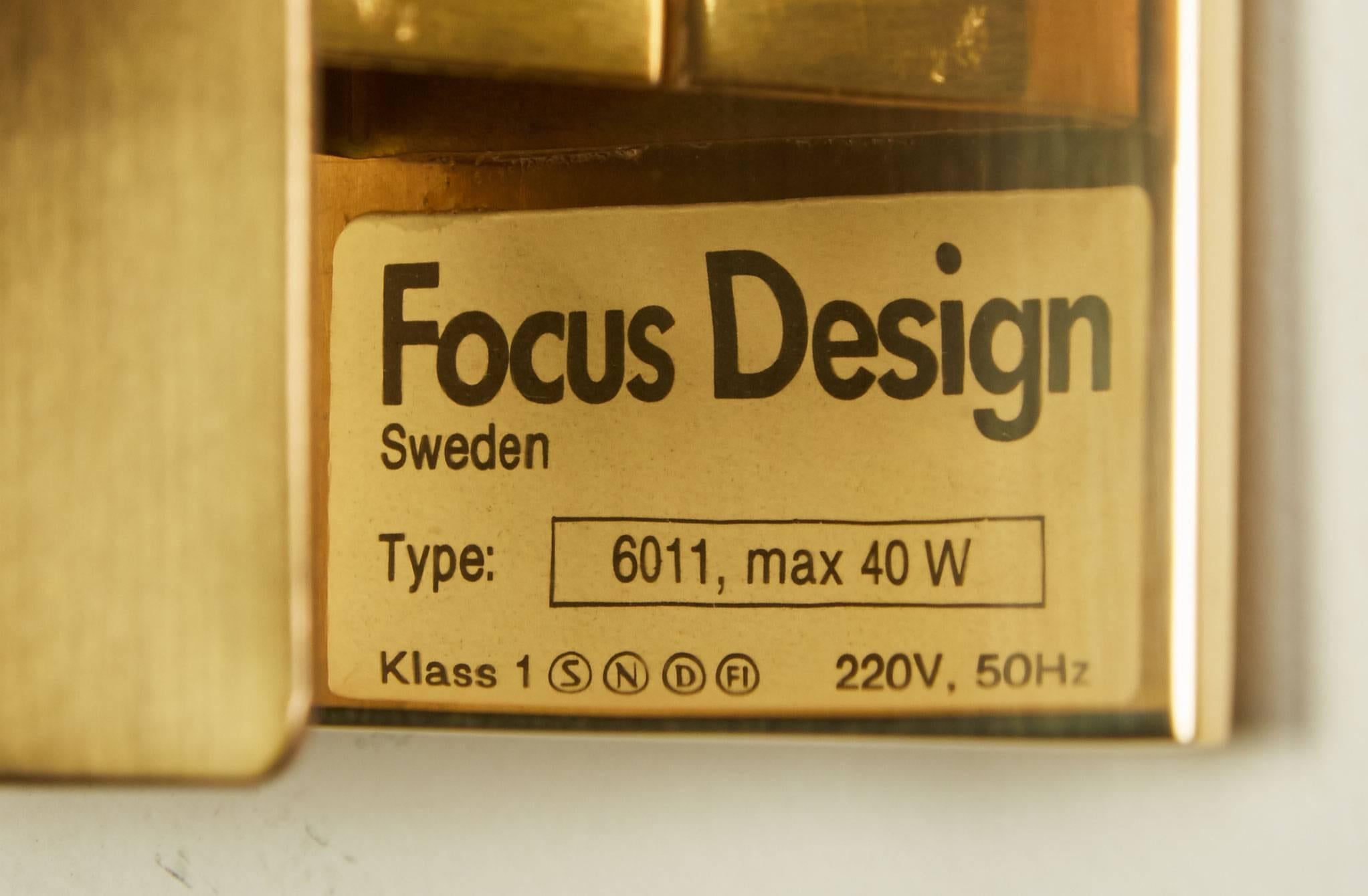Two Brass Swedish Sconces by Focus Design 4