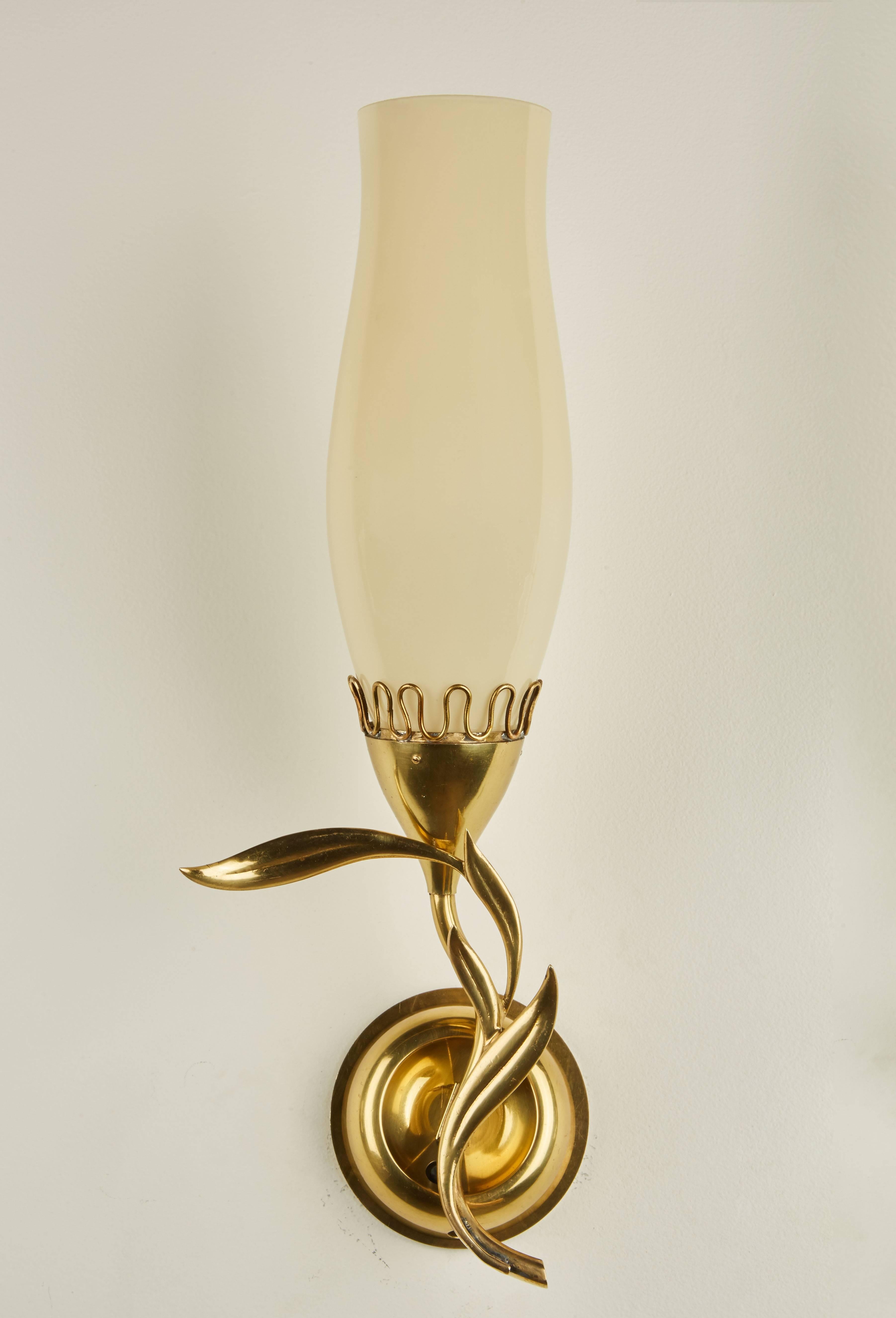 Mid-Century Modern Unique Pair of Sconces by Paavo Tynell for Taito Oy