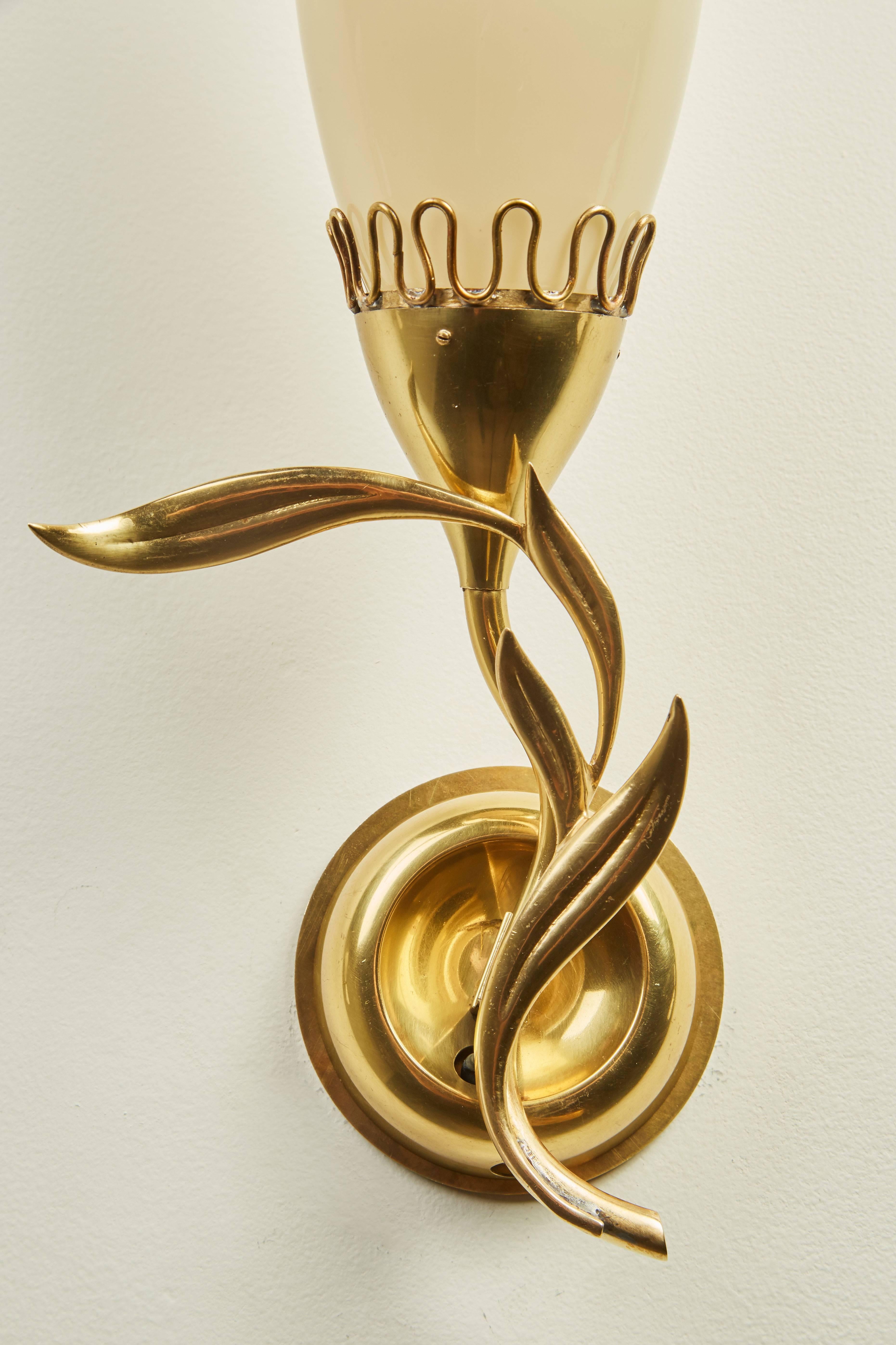 Brass Unique Pair of Sconces by Paavo Tynell for Taito Oy