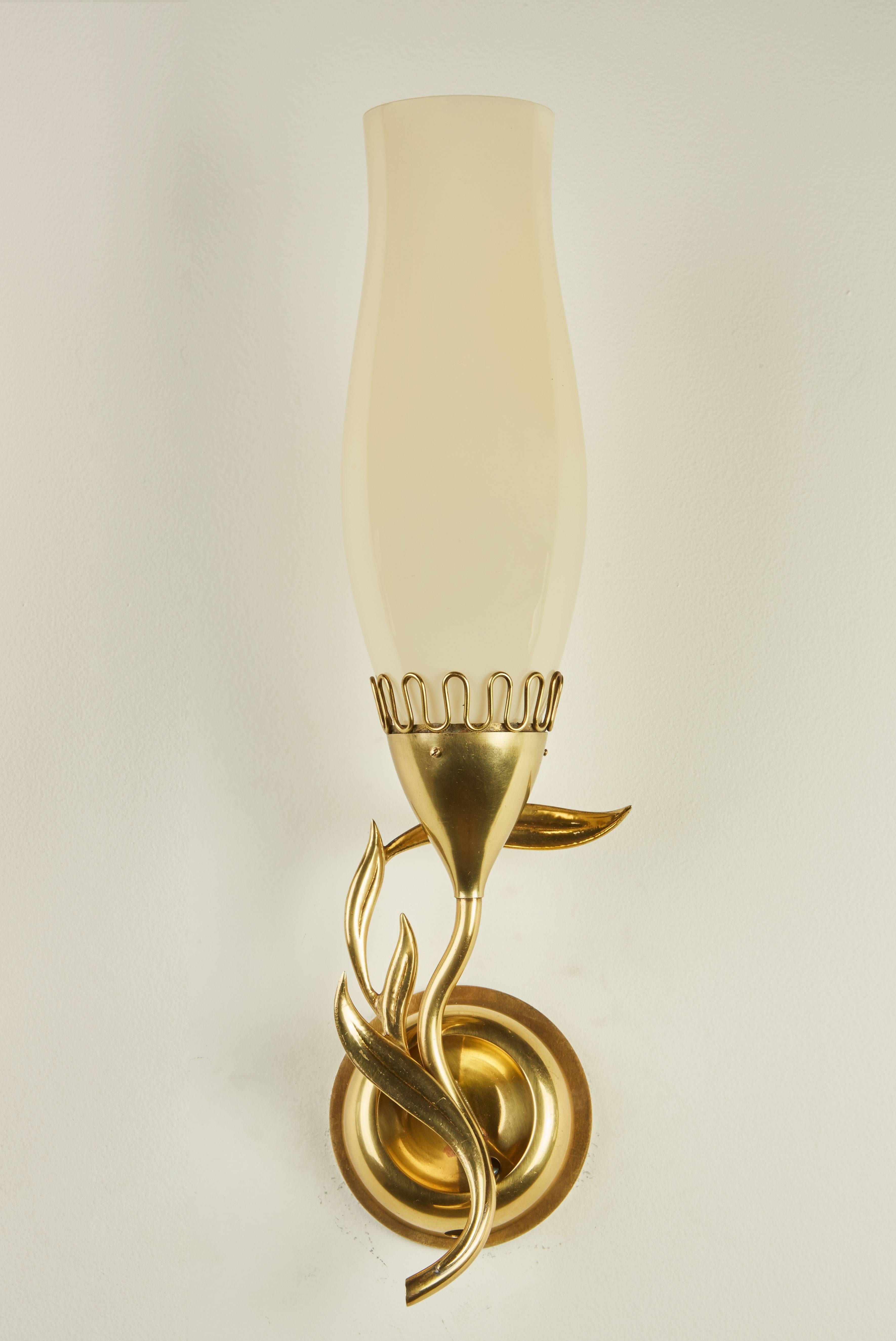Finnish Unique Pair of Sconces by Paavo Tynell for Taito Oy