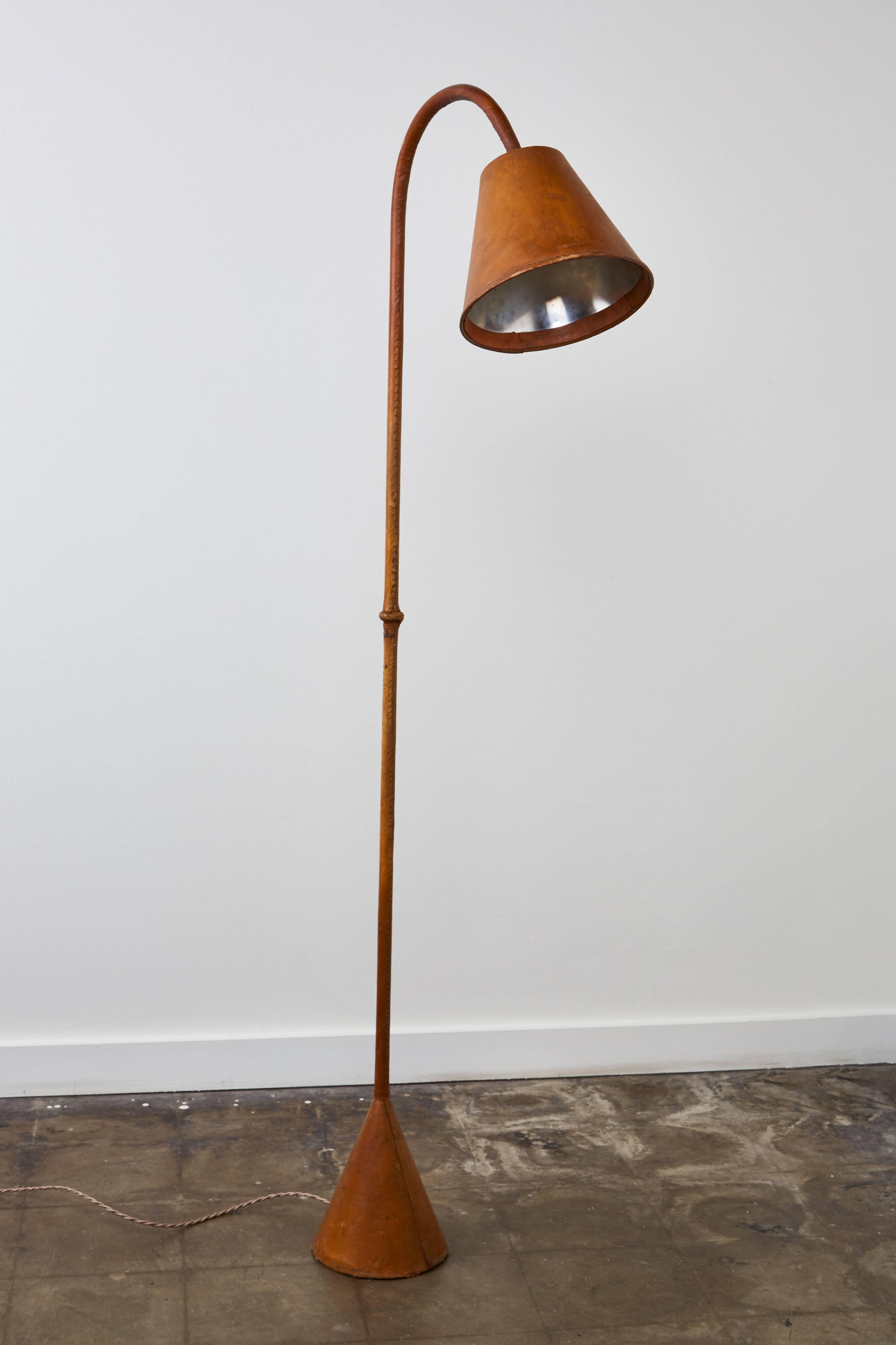 leather floor lamp