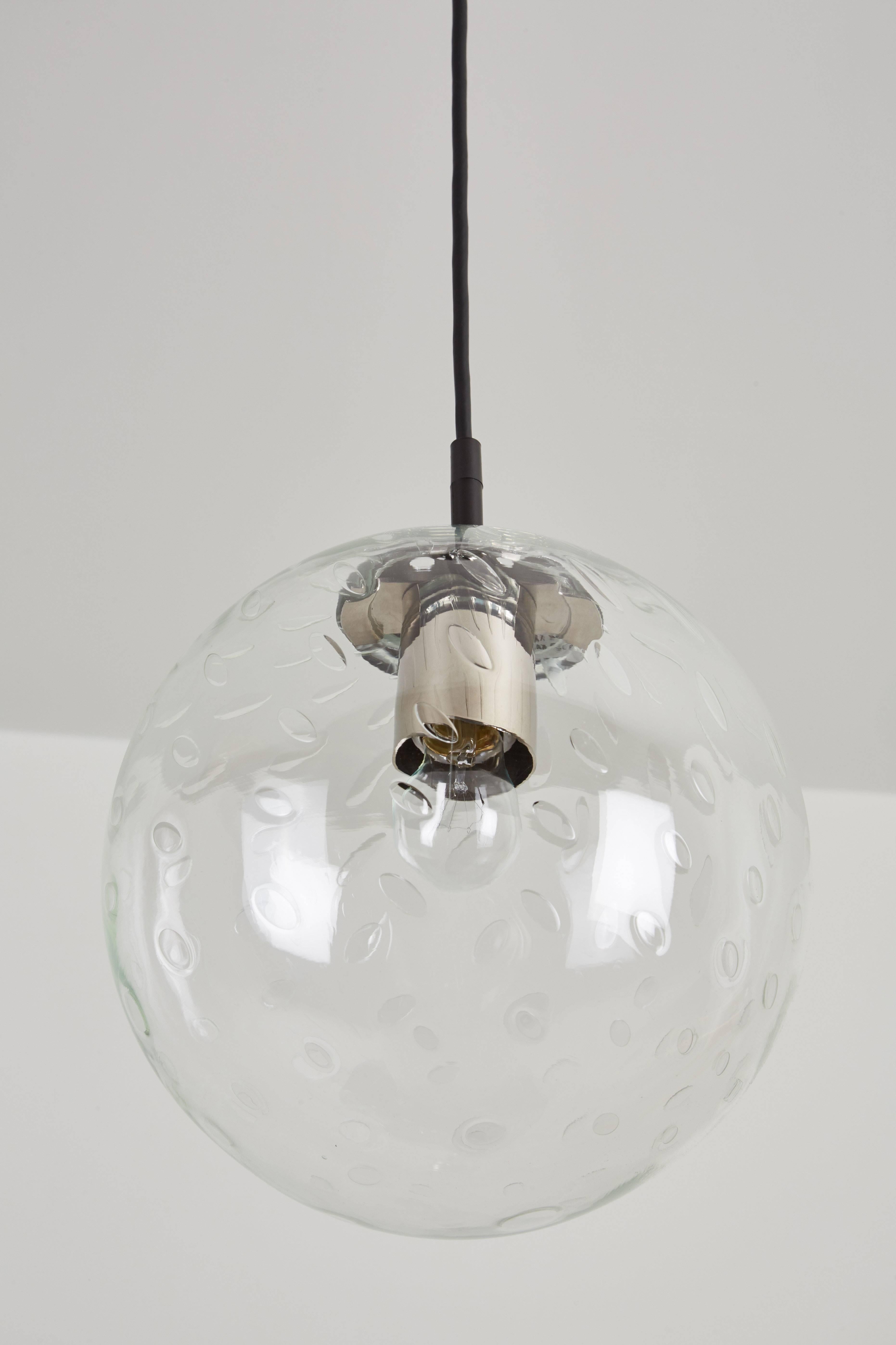 Mid-Century Modern Large Glass Globe Pendant by RAAK