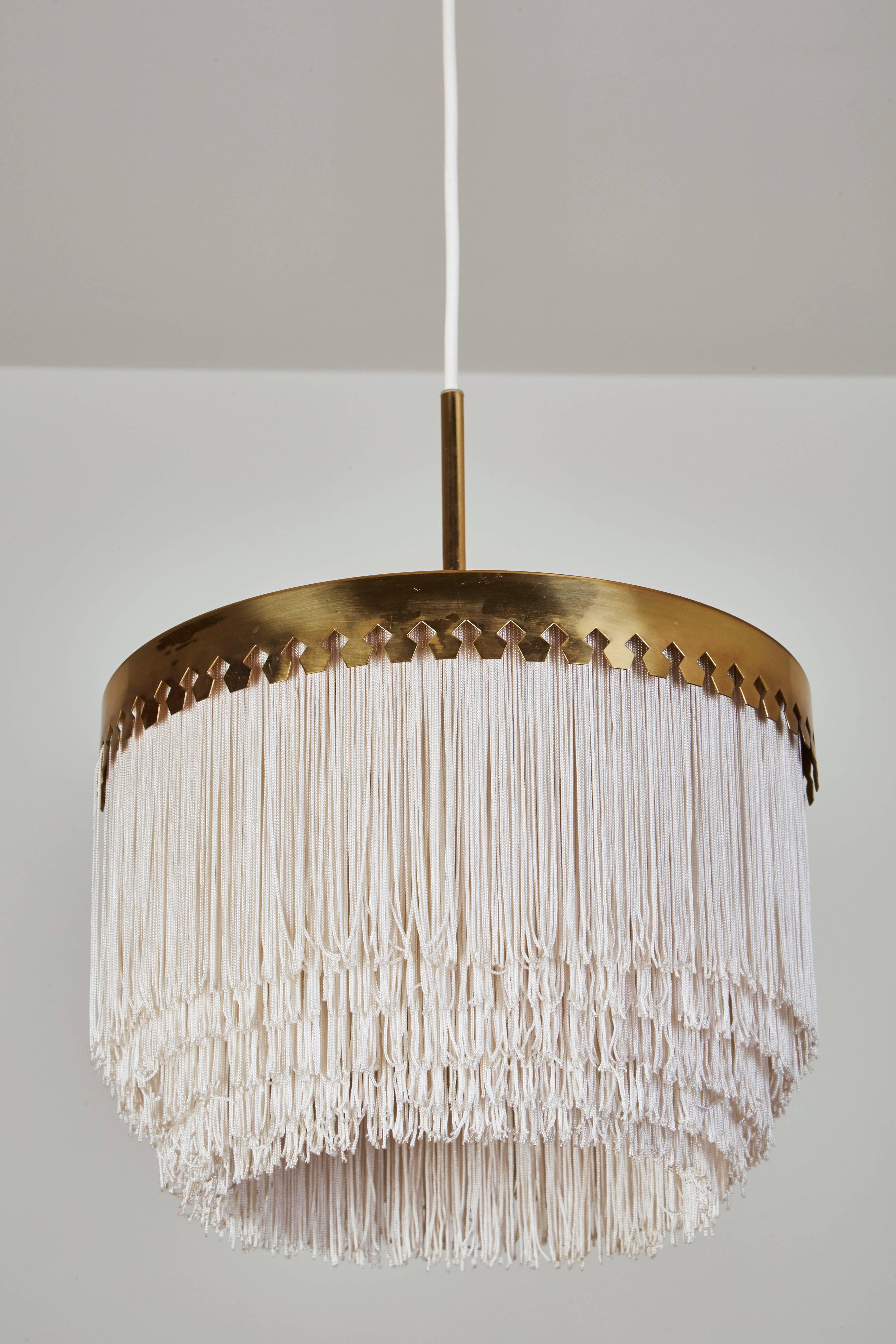 Swedish Brass and Silk Cord Pendant by Hans-Agne Jakobsson for Markaryd