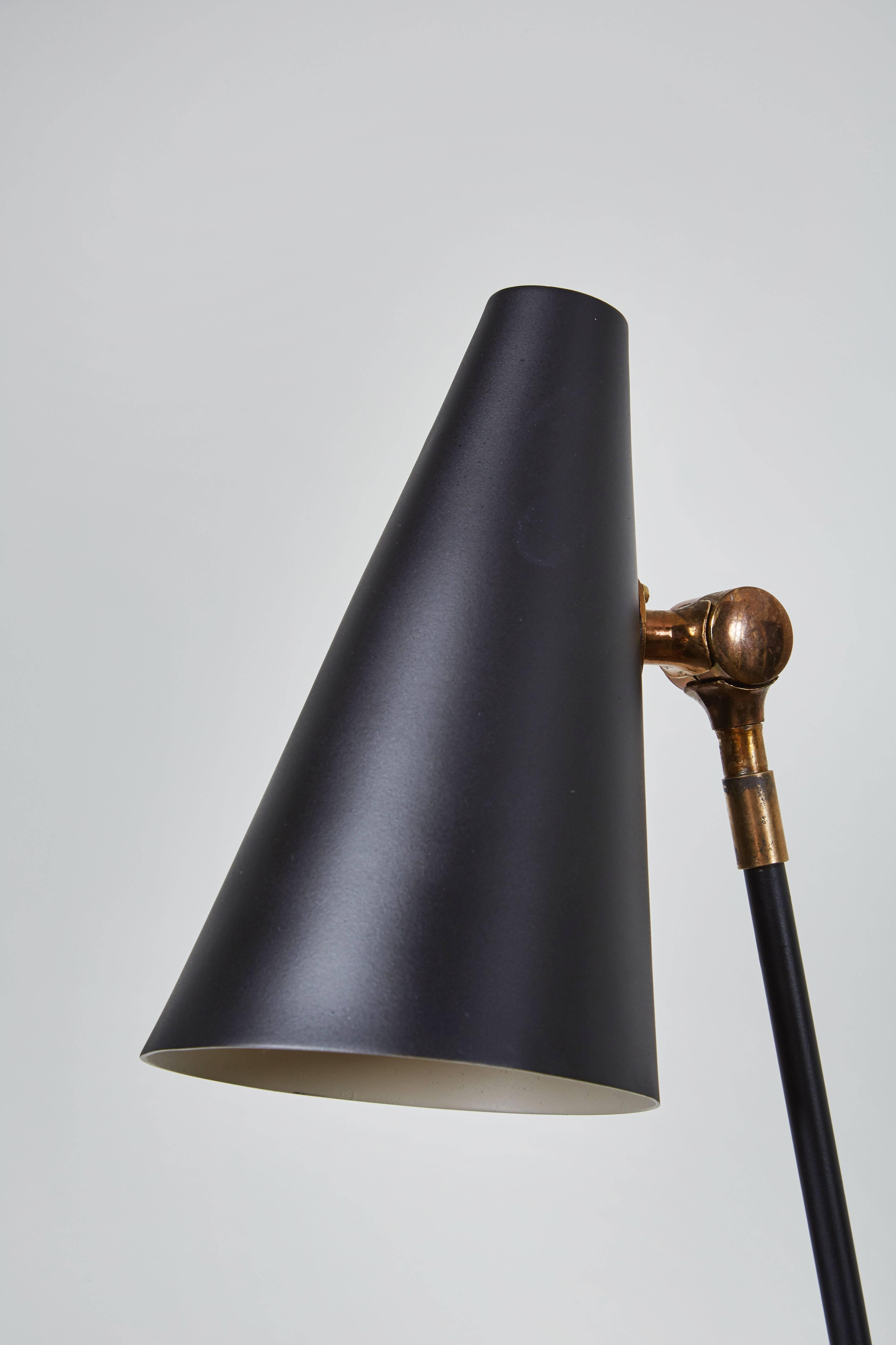 Brass Swedish Floor Lamp with Articulating Shade