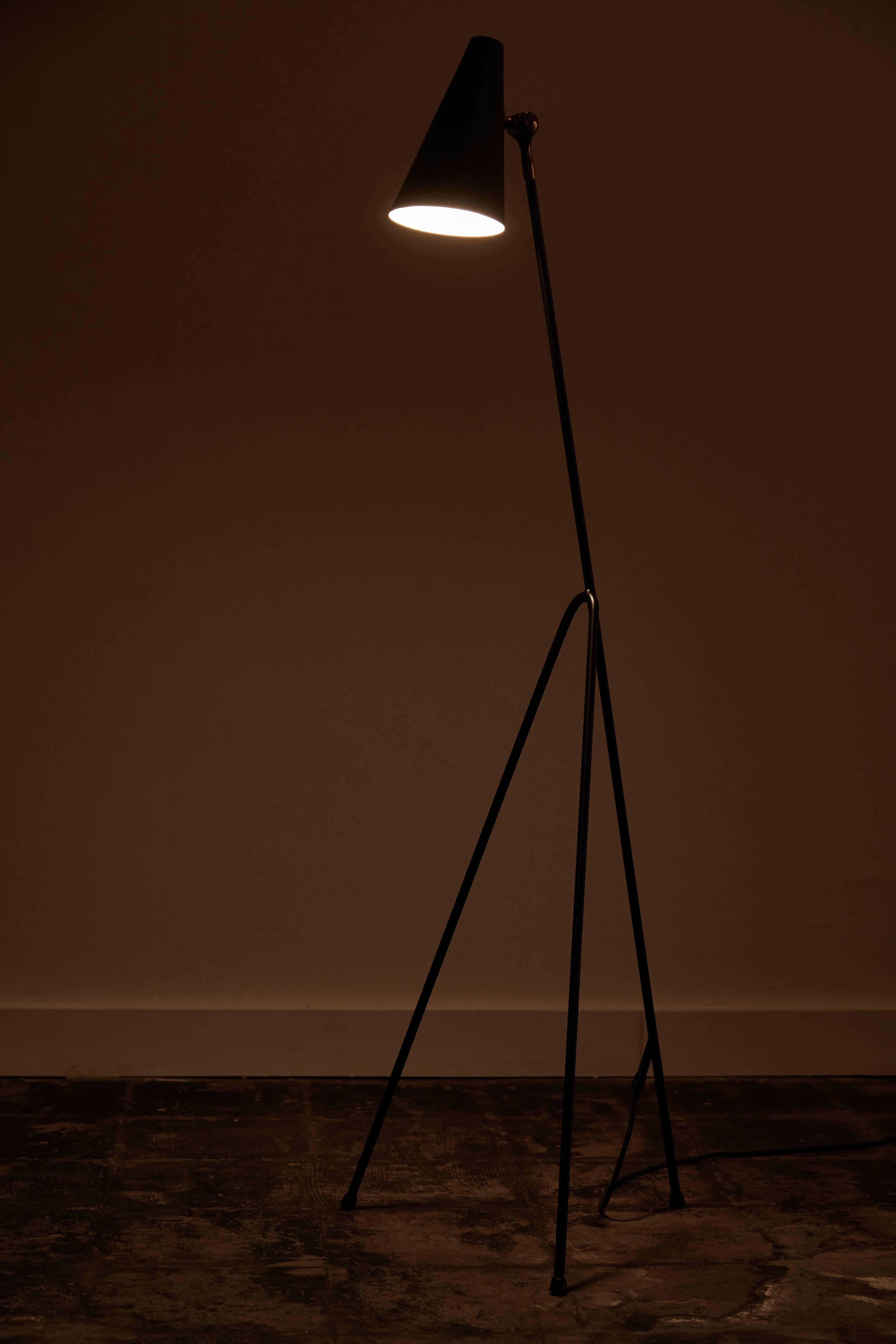 Mid-Century Modern Swedish Floor Lamp with Articulating Shade