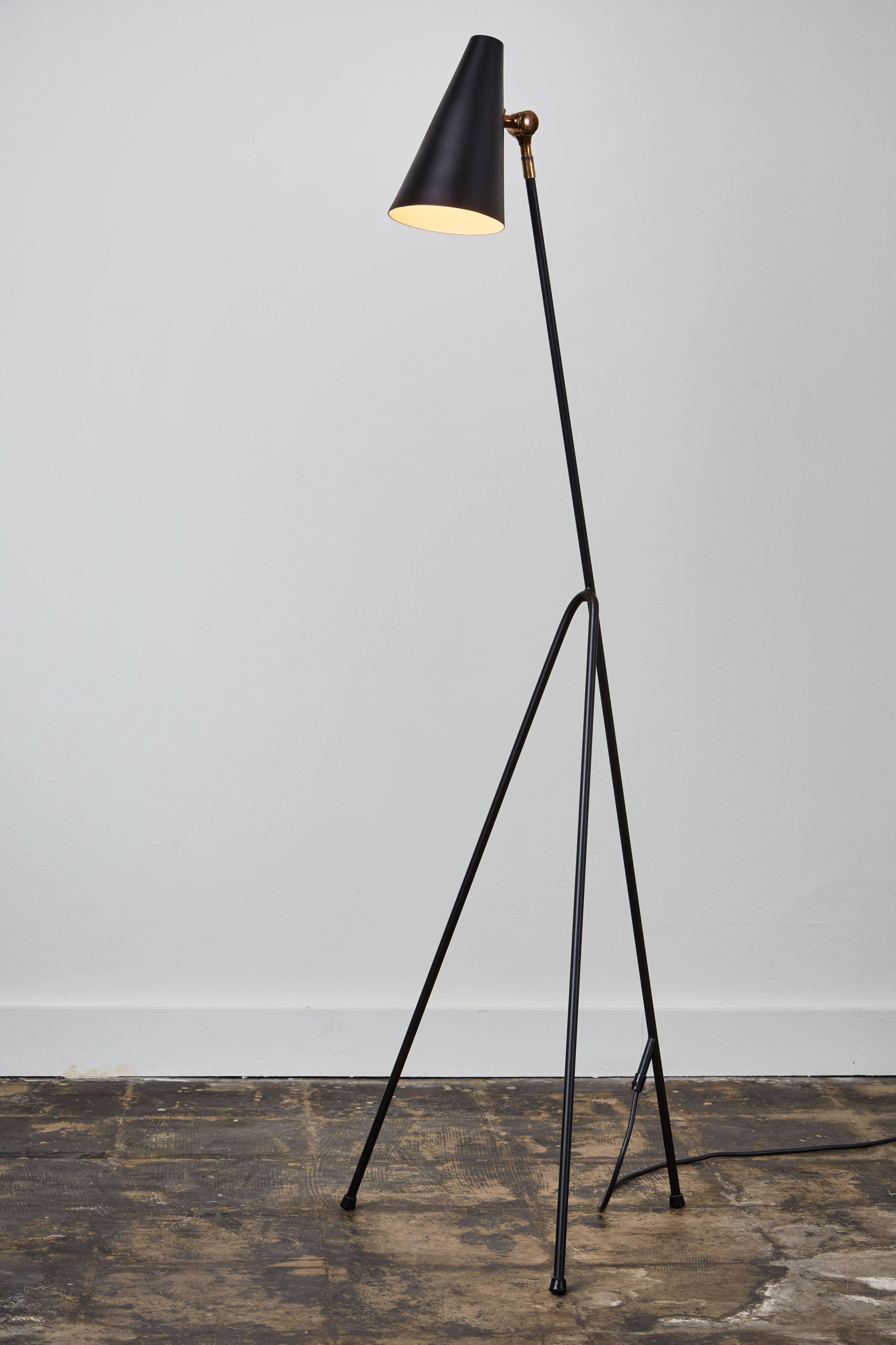 Mid-20th Century Swedish Floor Lamp with Articulating Shade